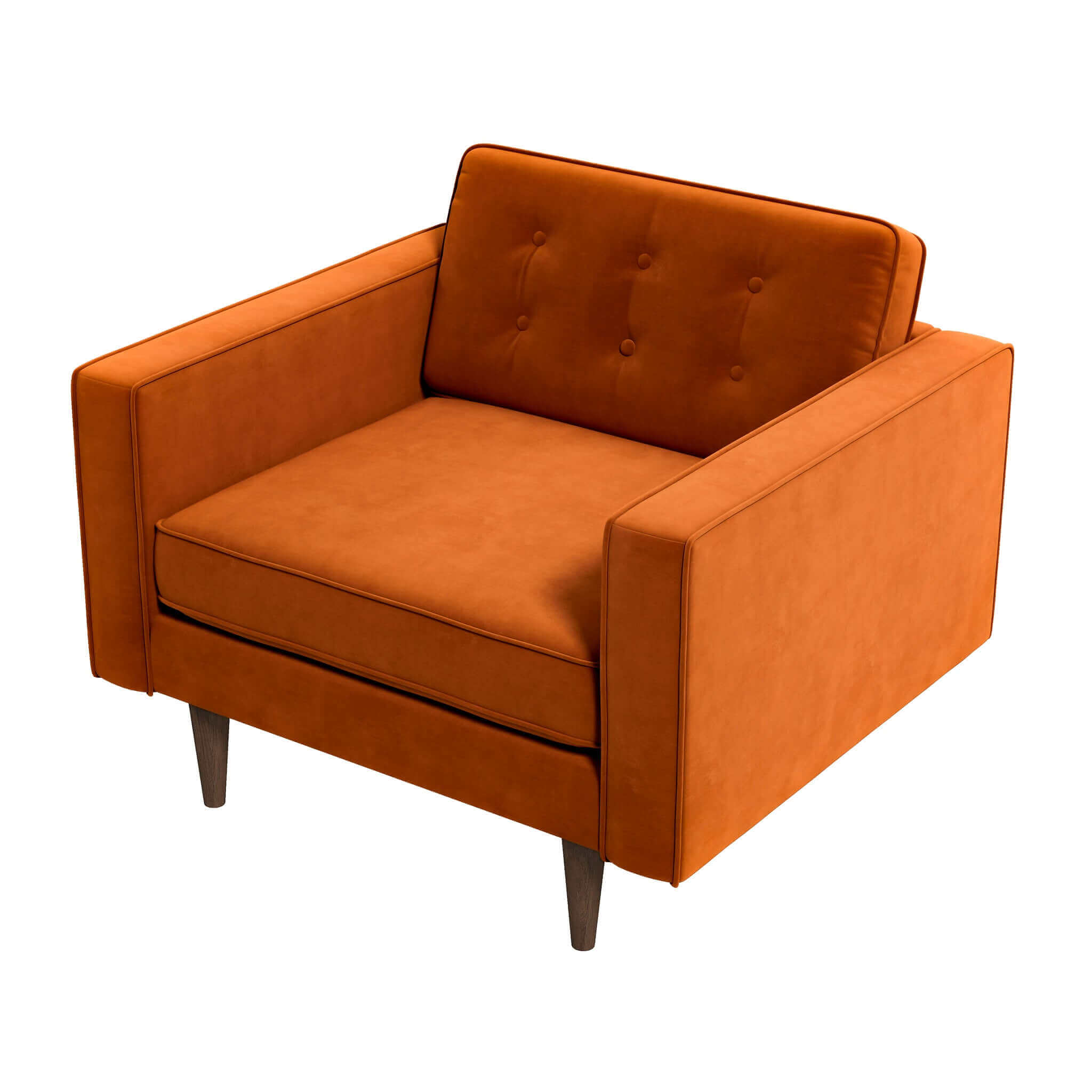 Casey  Burnt Orange Velvet Lounge Chair