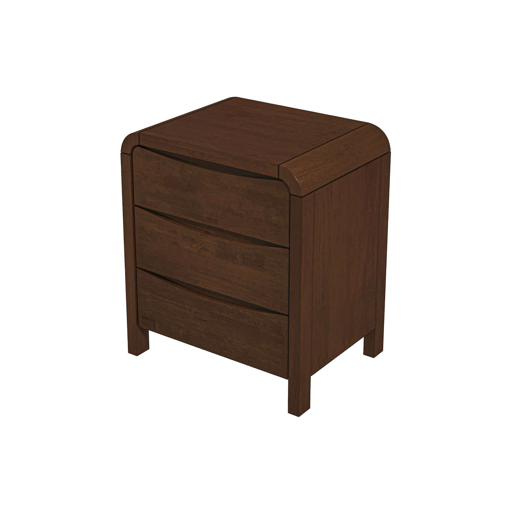 Lionel Mid Century Modern Solid Wood Nightstand 3-Drawer Bed Side Table