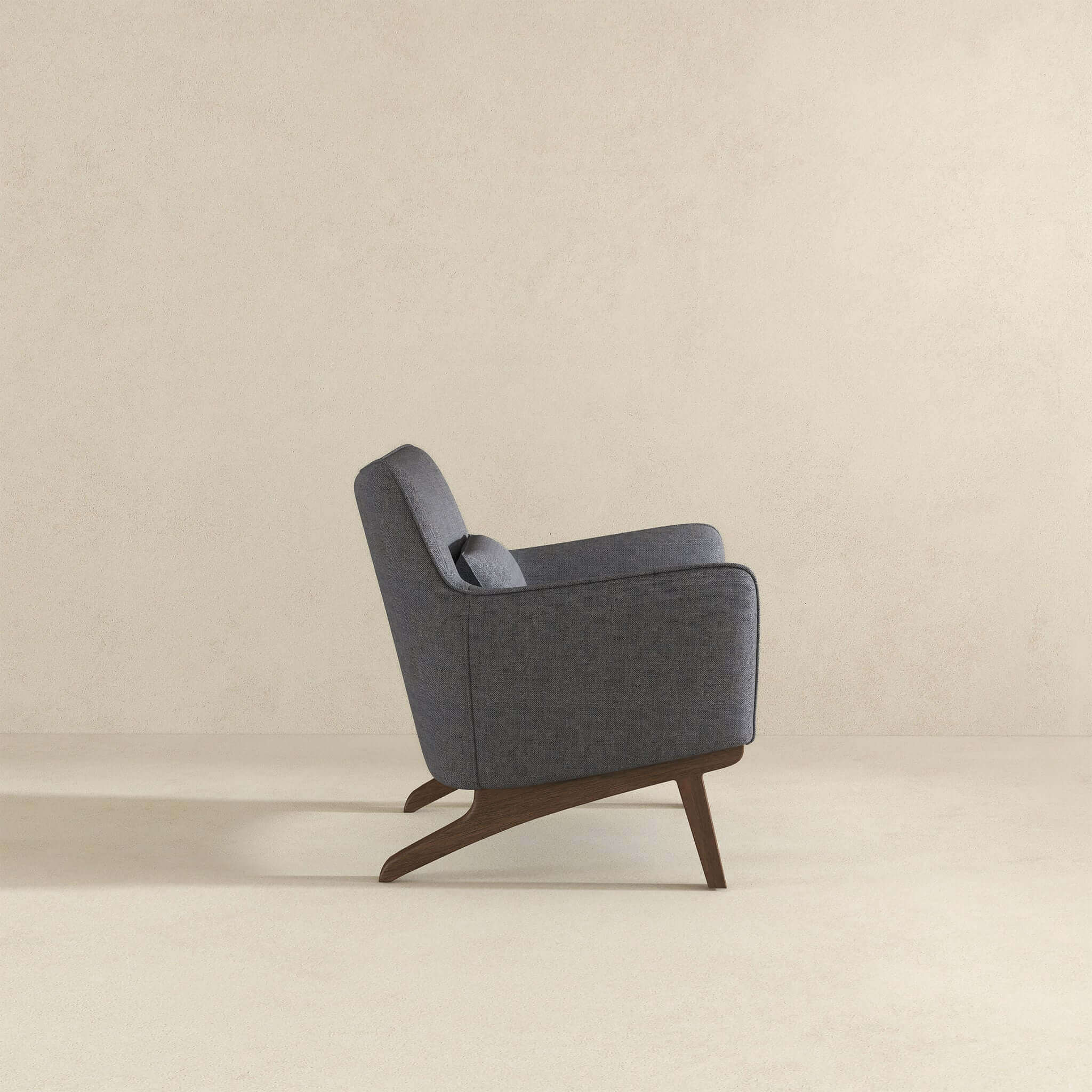 Brayden Mid Century Modern Sea Side Grey Linen Armchair