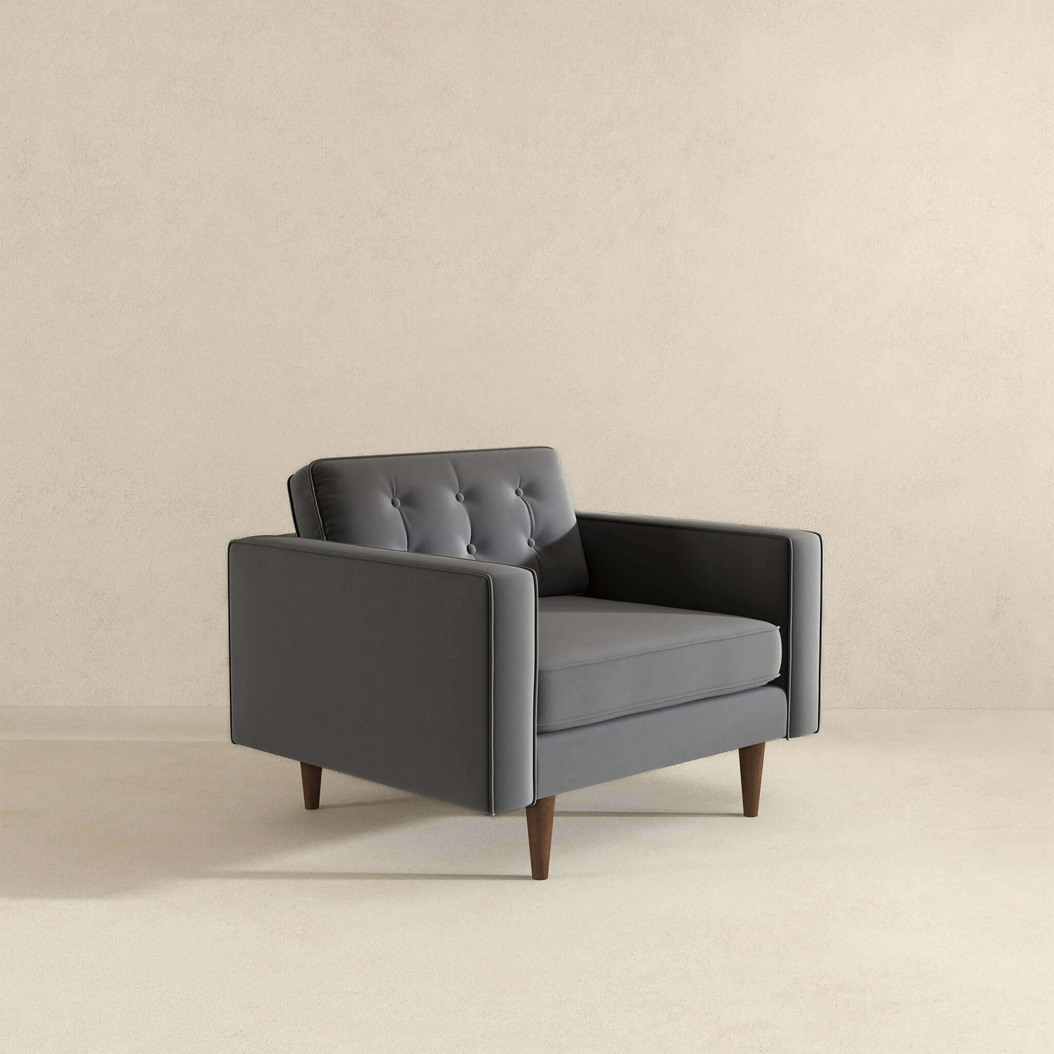 Casey  Grey Velvet Lounge Chair