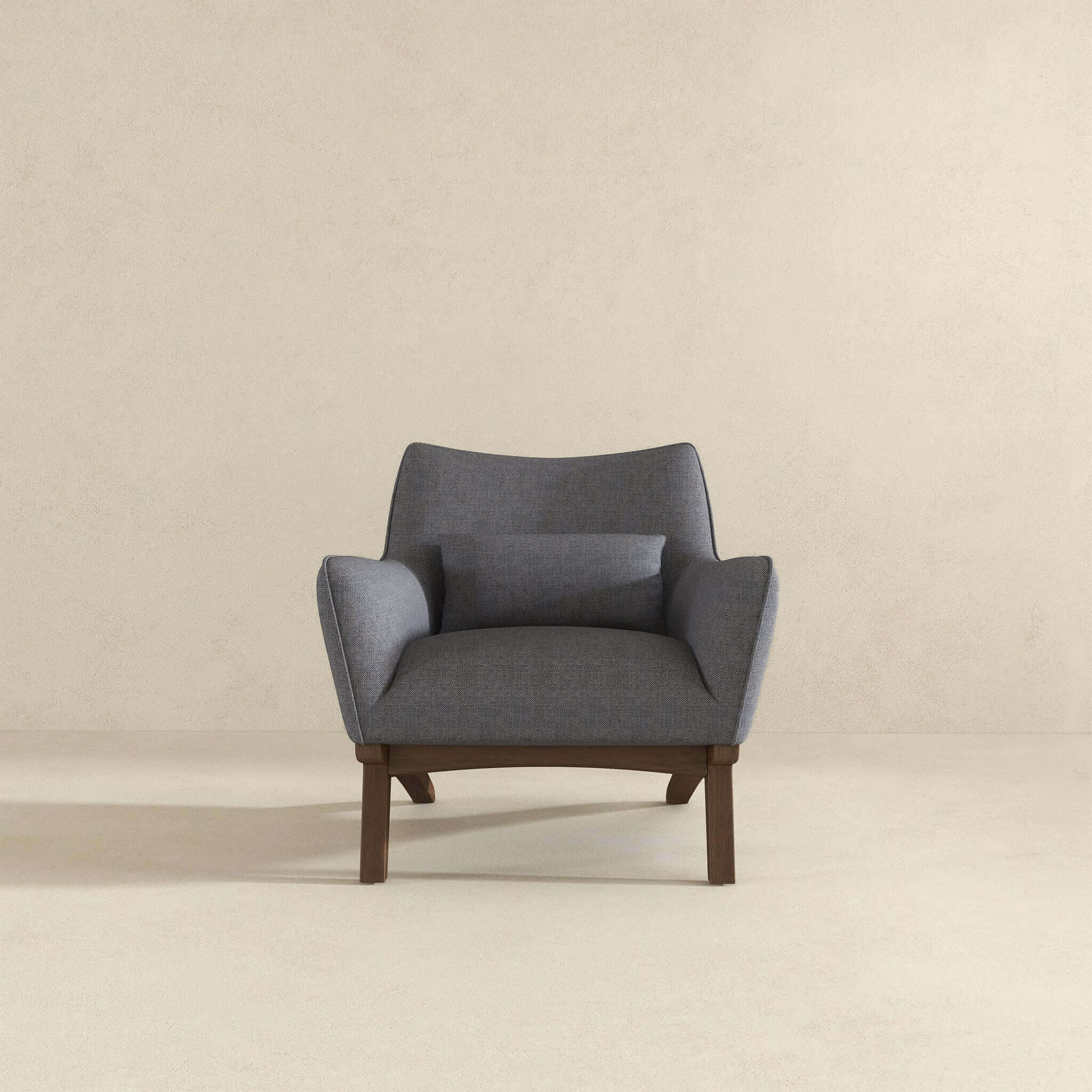 Brayden Mid Century Modern Sea Side Grey Linen Armchair