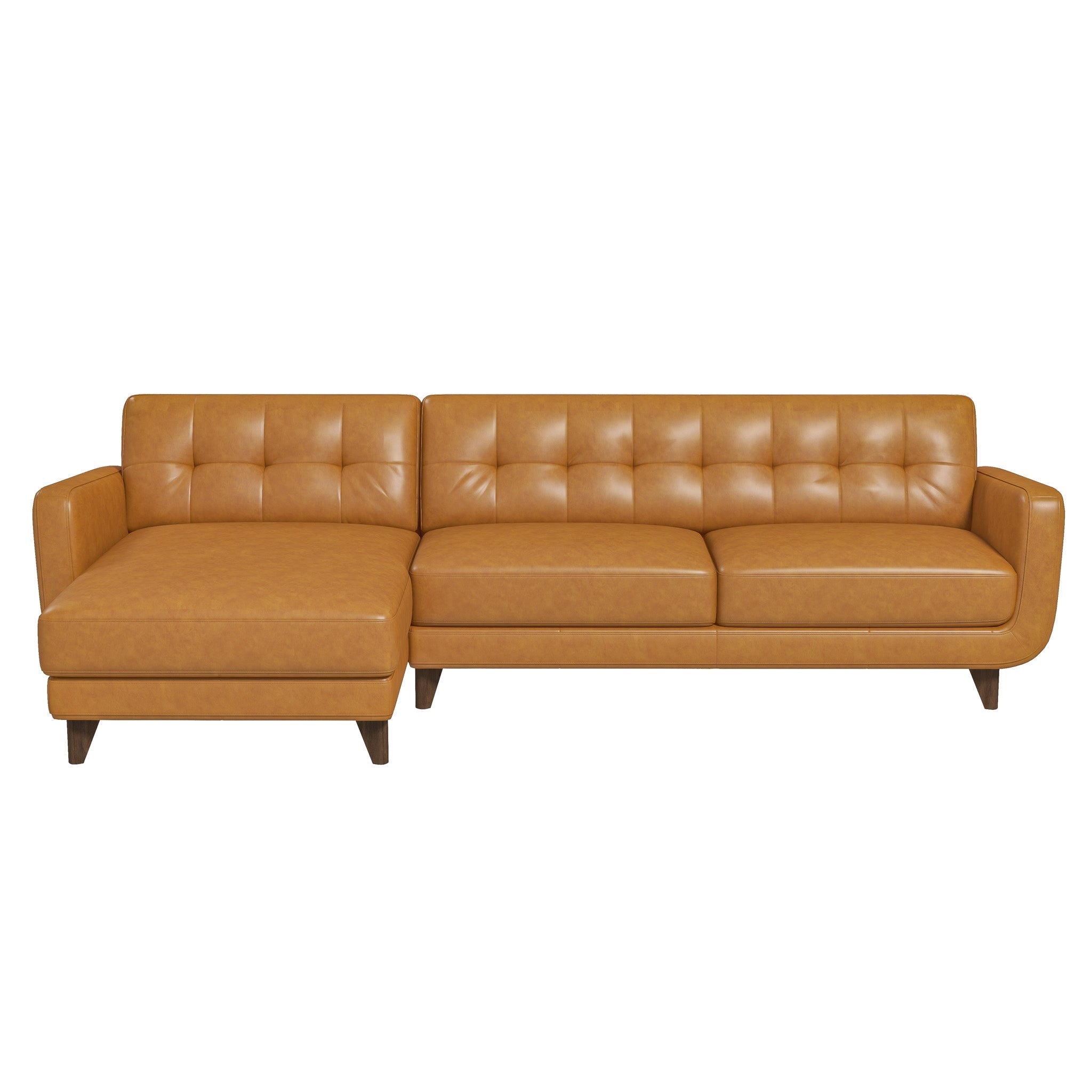 #Color_Left Facing Allison Tan Leather Sectional Sofa