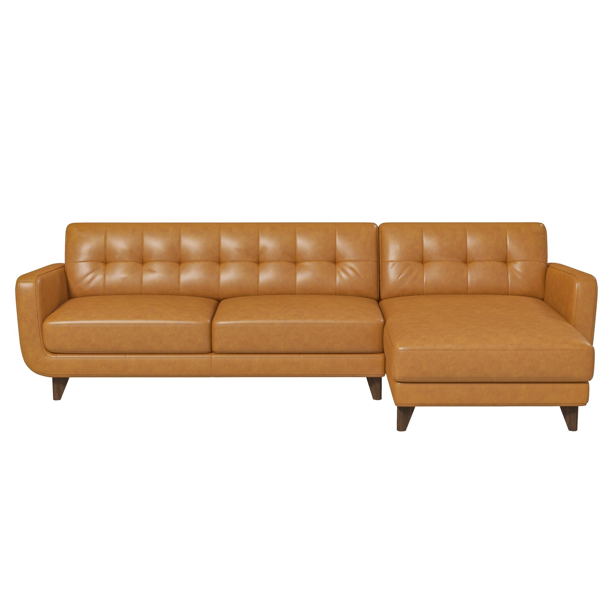 #Color_Right Facing Allison Tan Leather Sectional Sofa