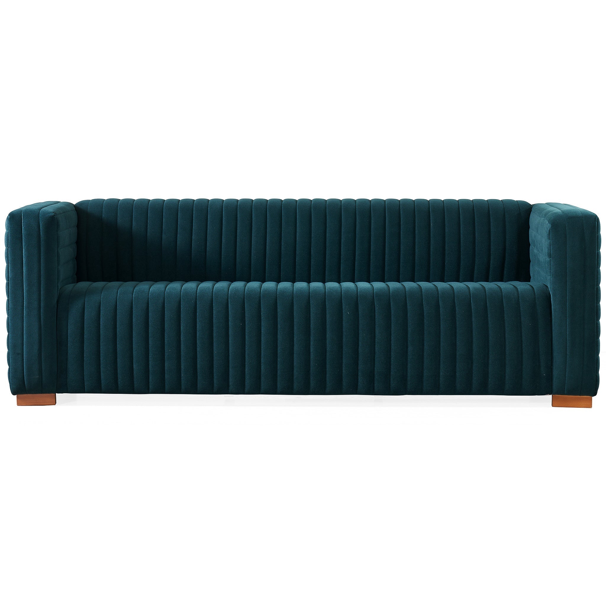 #Color_Blue Velvet Elara Modern Sofa 3 Seater