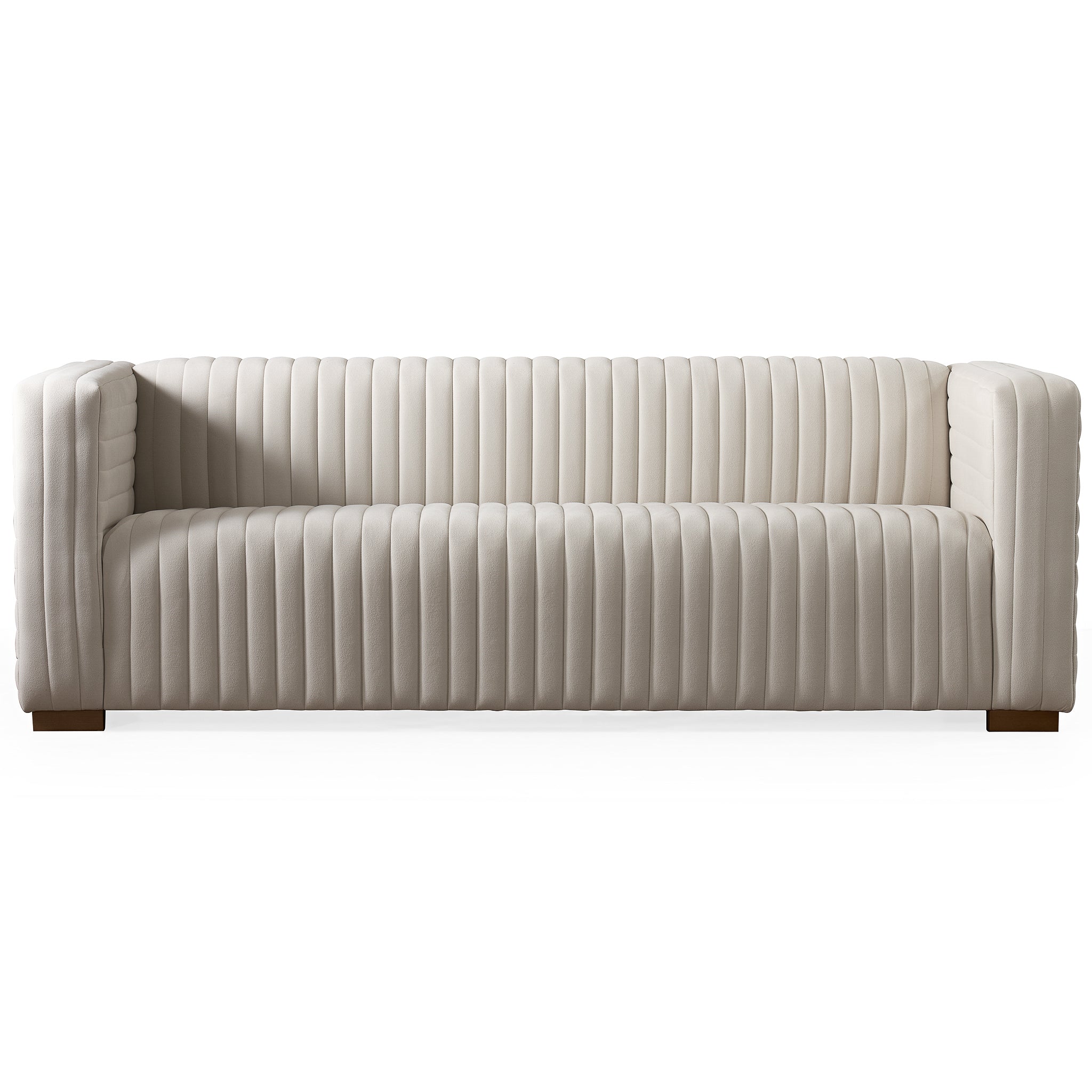 #Color_Cream Velvet Elara Modern Sofa 3 Seater