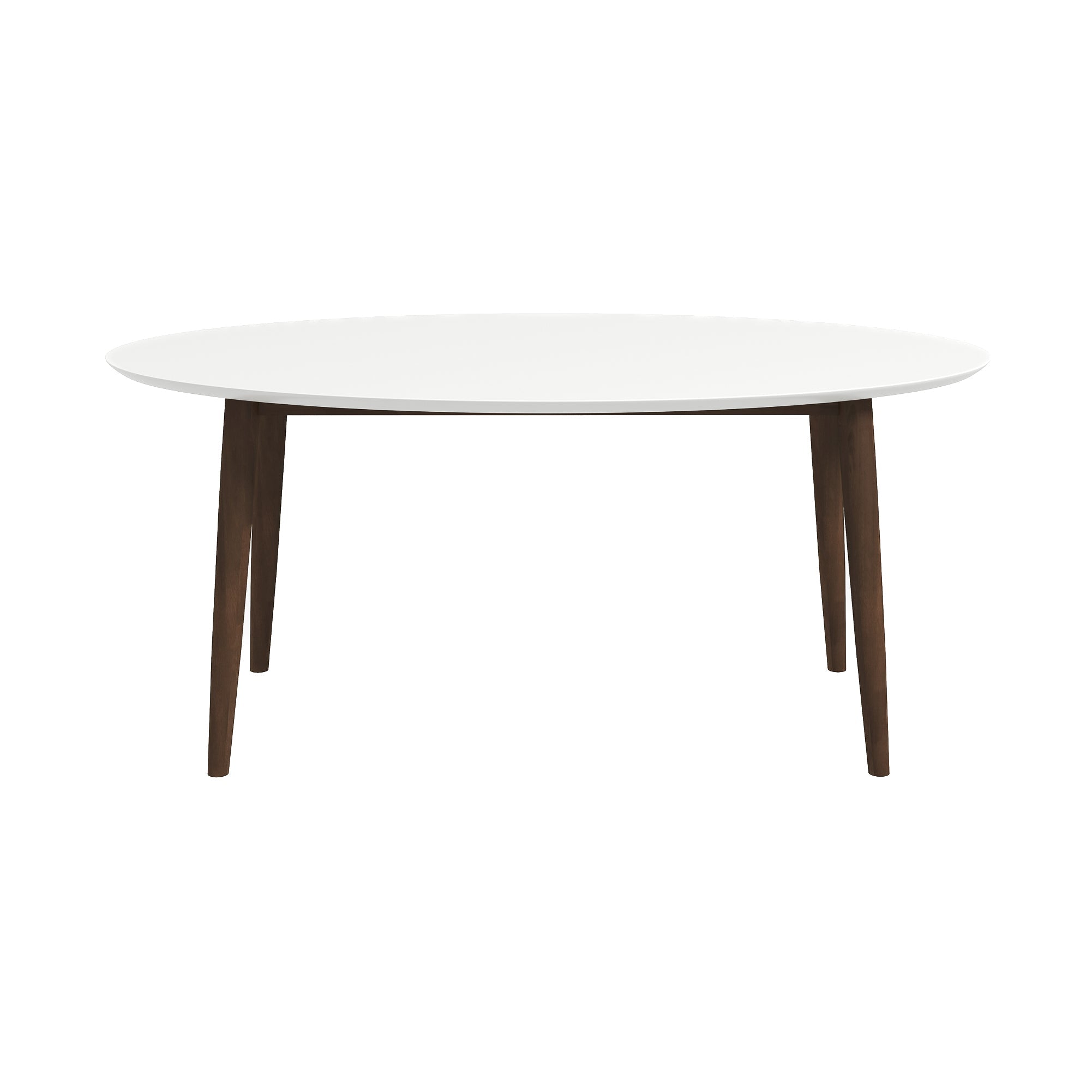 #Color_White Ada Mid Century Modern Style Solid Wood Oval Dining Table