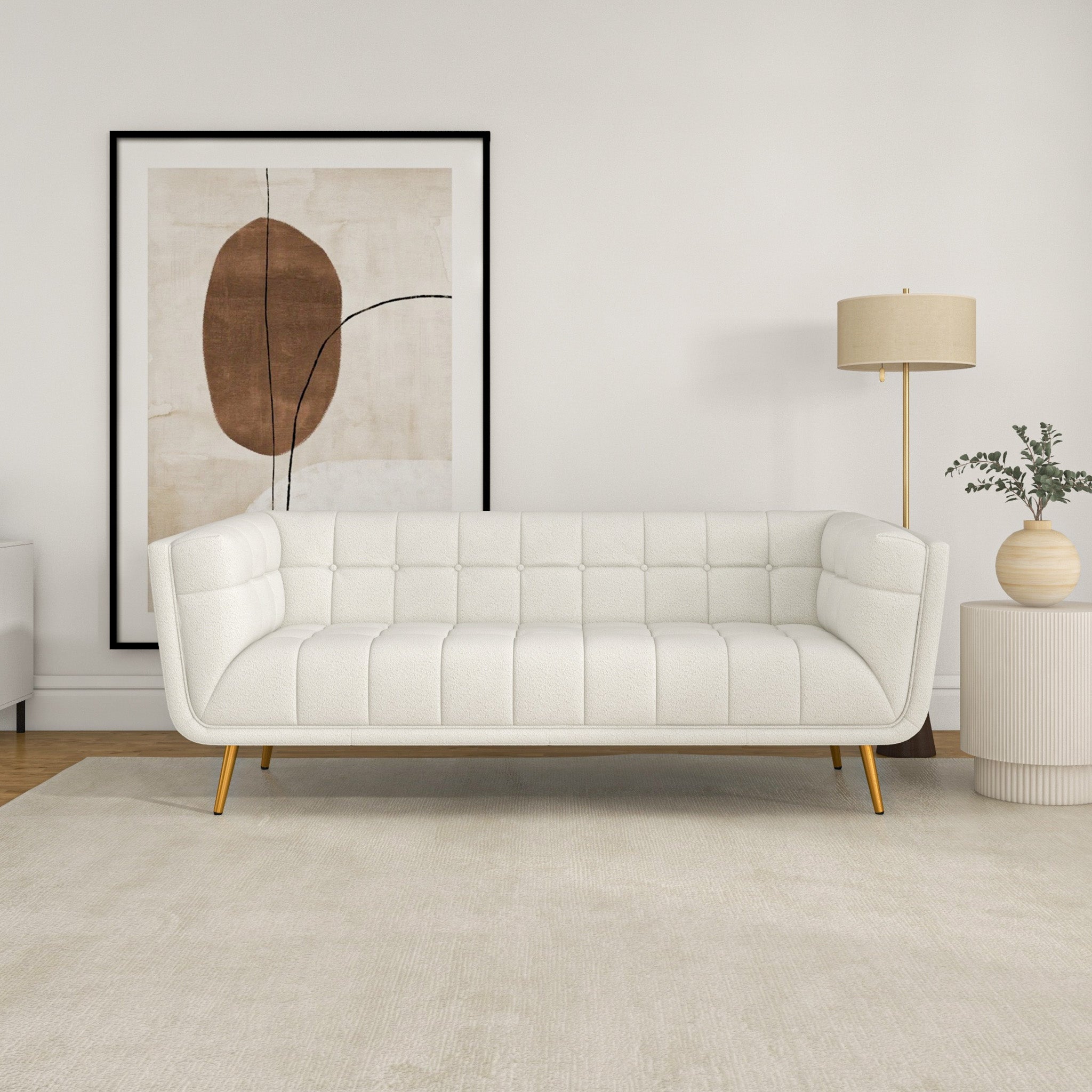 #Color_Beige Boucle Addison Large Sofa 84"