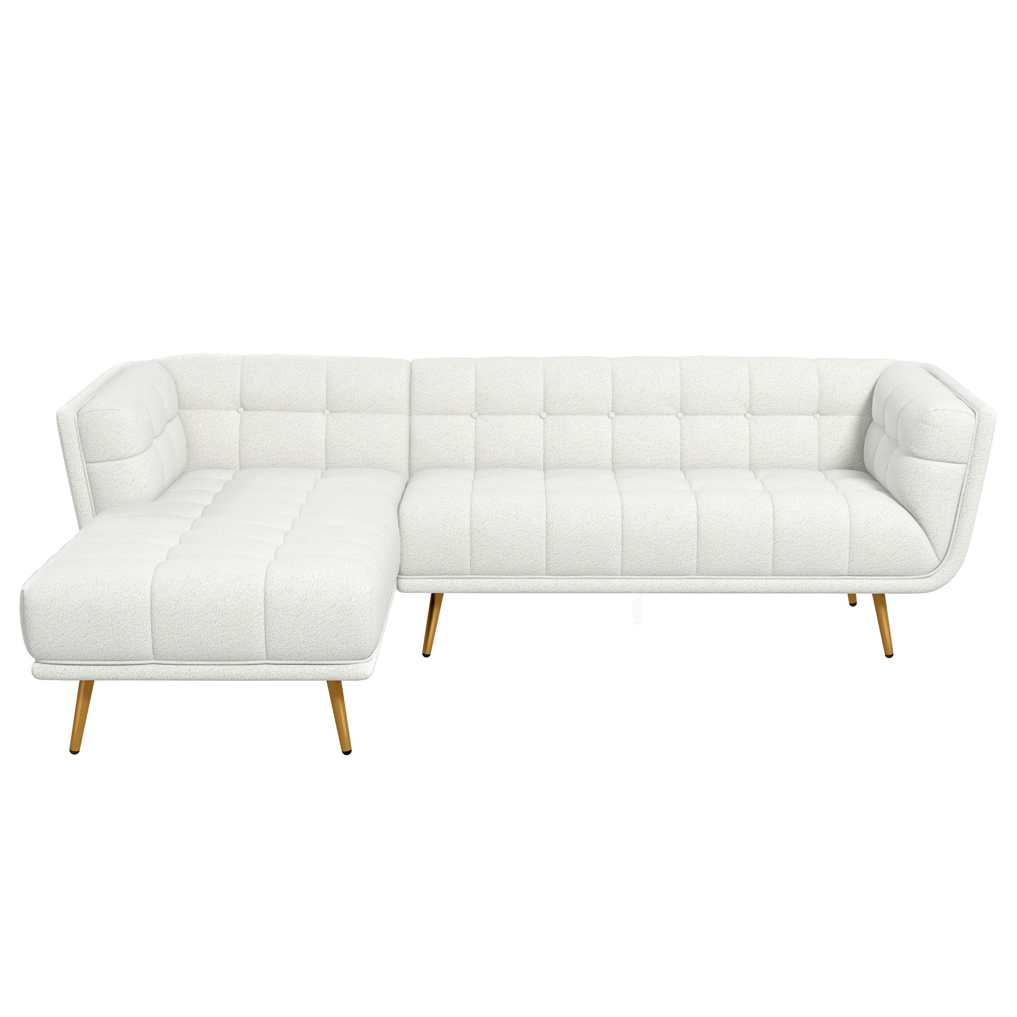 #Color_Cream Boucle Addison Left Sectional Sofa