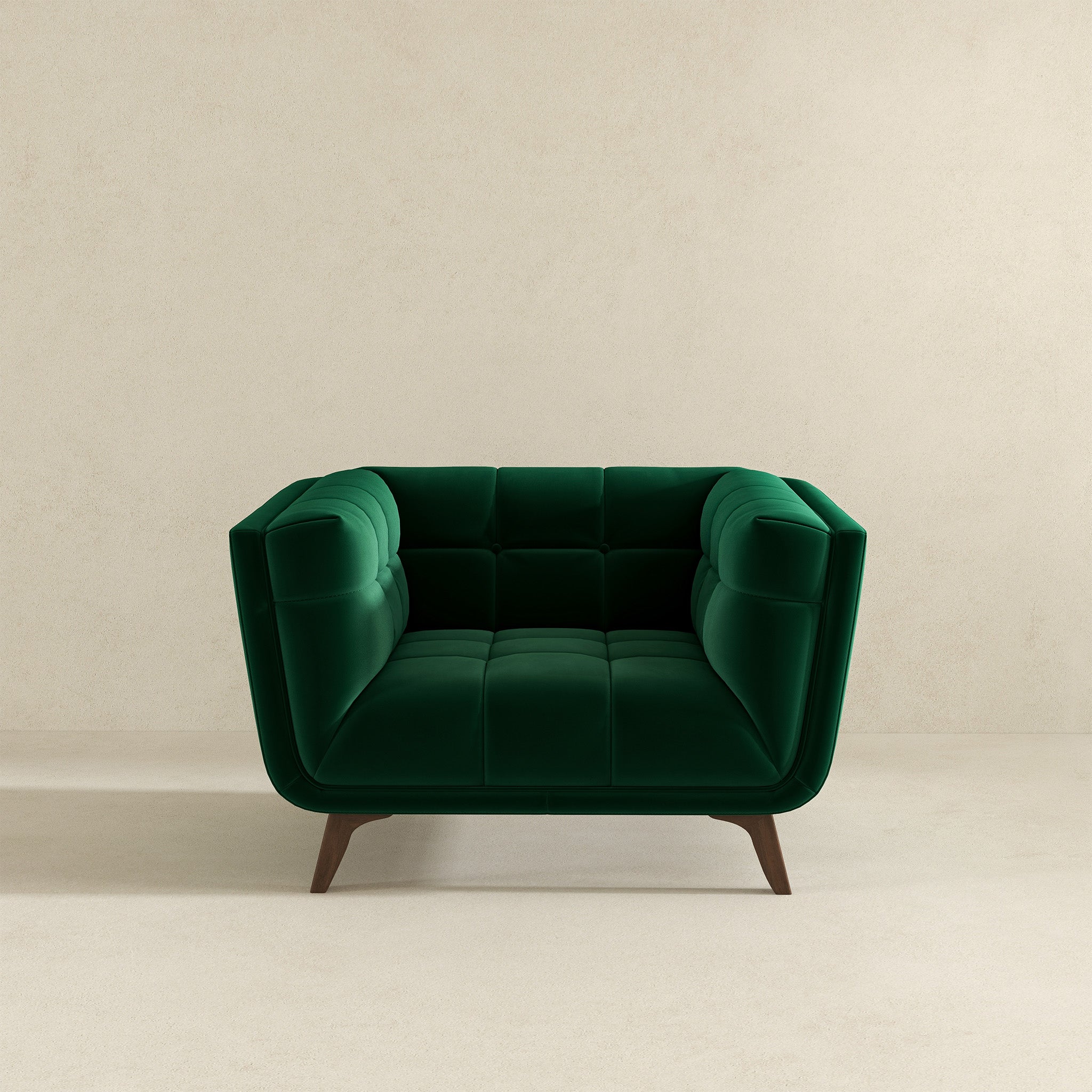 Addison Lounge Chair (Dark Green Velvet)