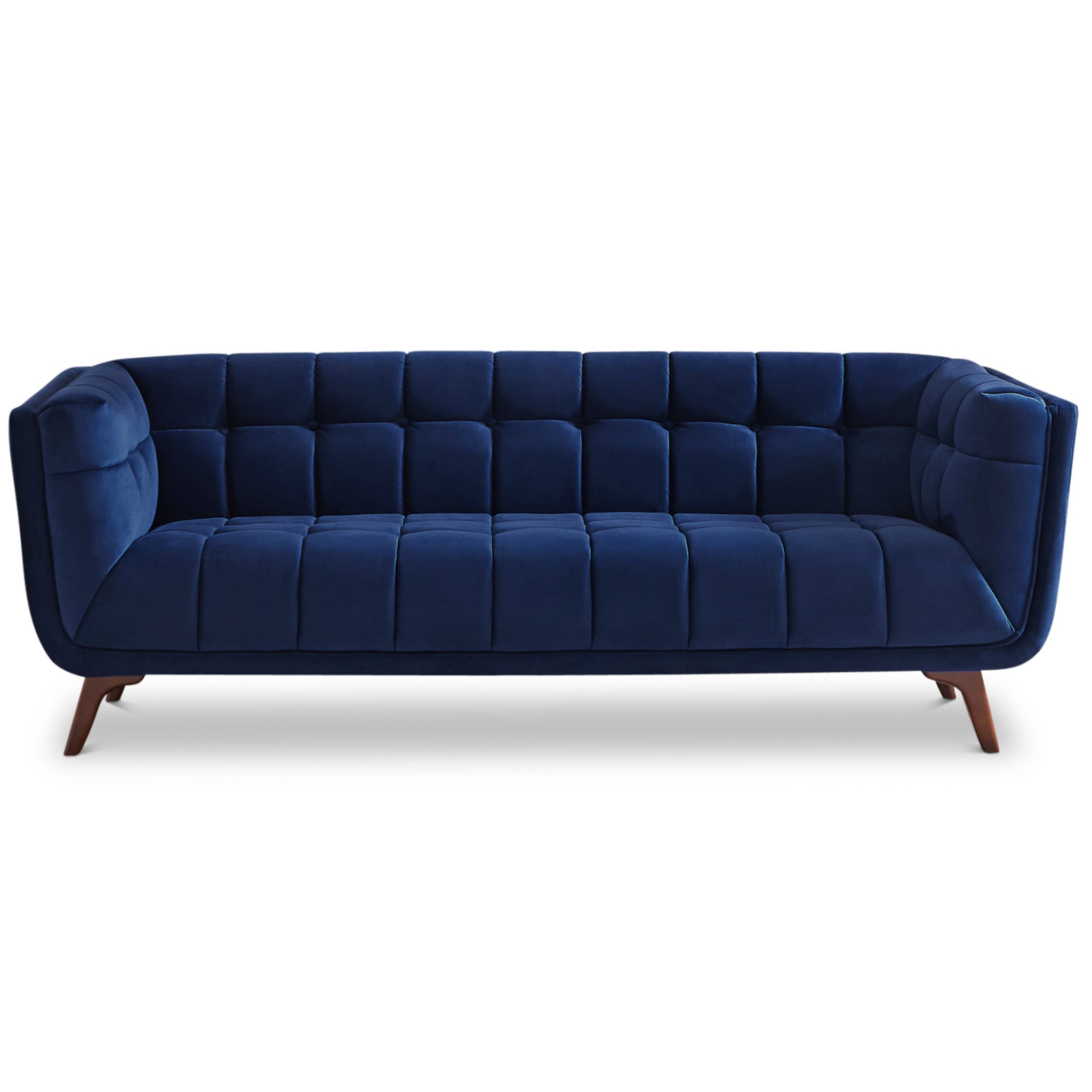 Addison Sofa (Large - Dark Blue Boucle with Metal Feet)