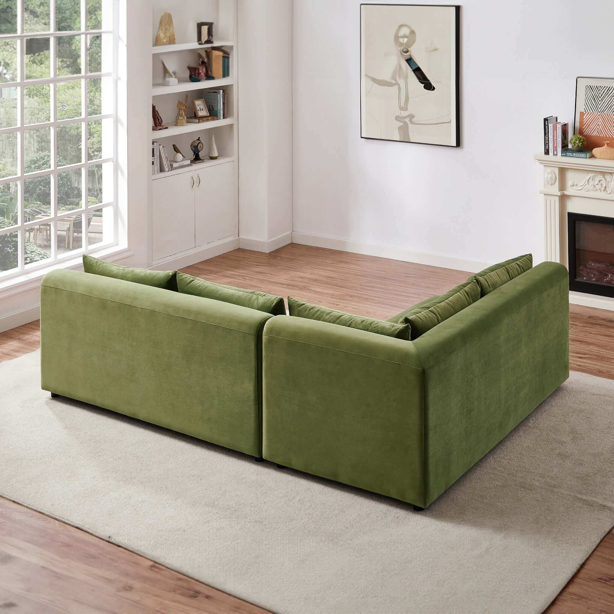 Aleny Green Velvet Modular Corner Sofa