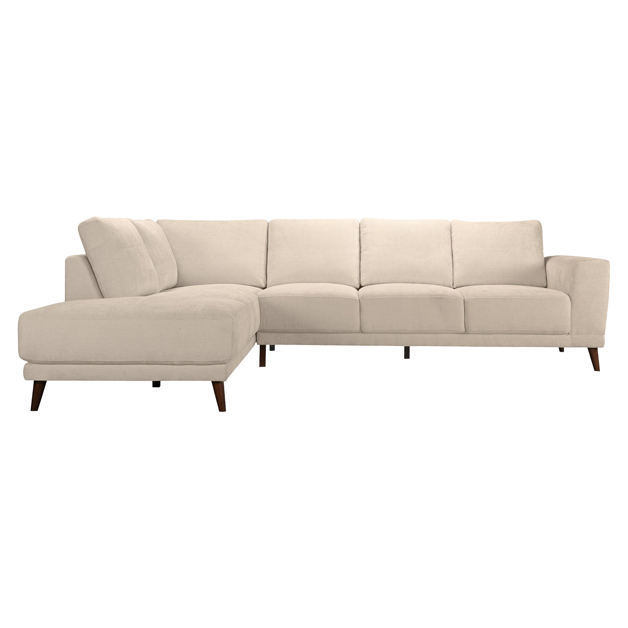 #Color_Left Amara Sectional Cream Fabric Sofa