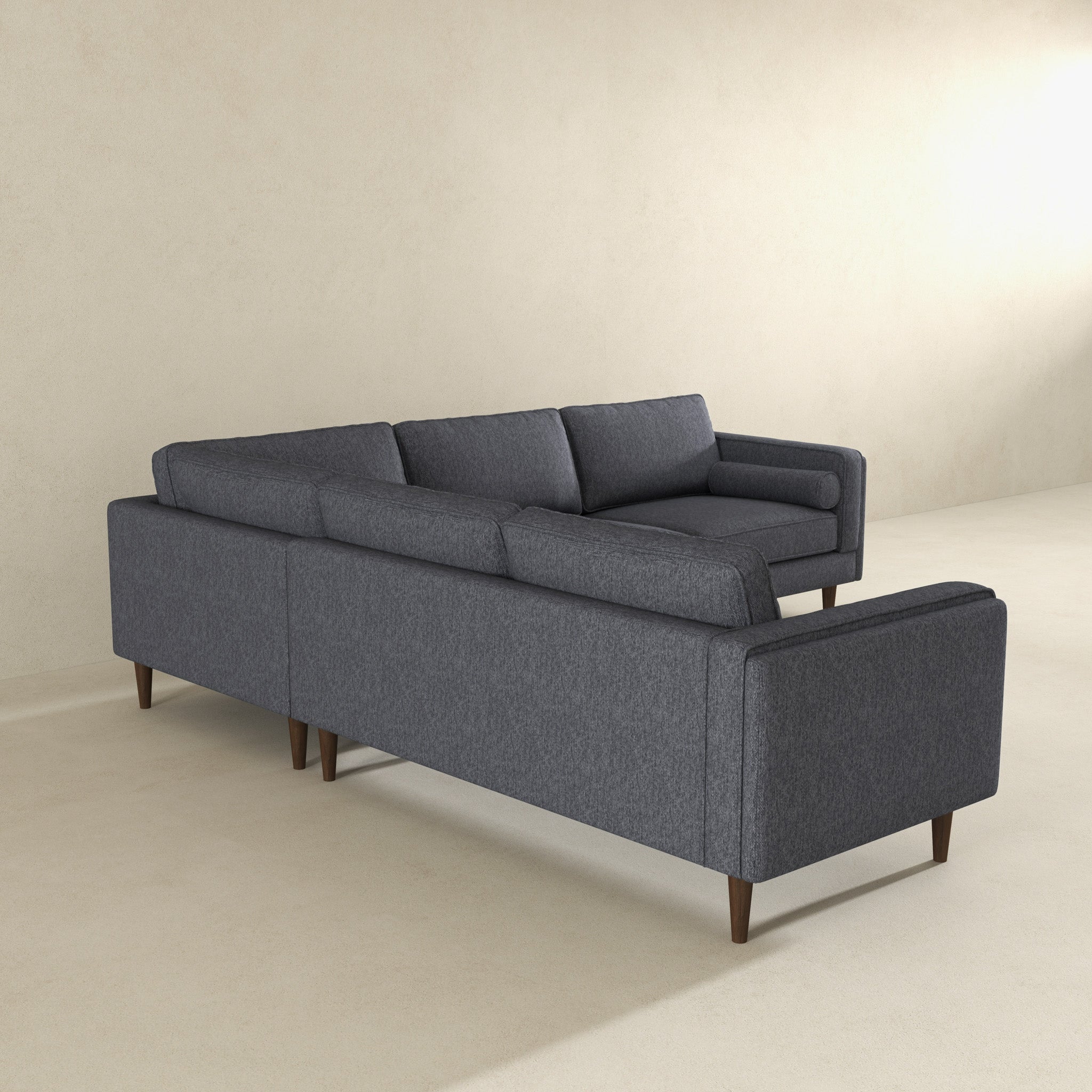 Amber Grey Fabric Corner Sectional Sofa