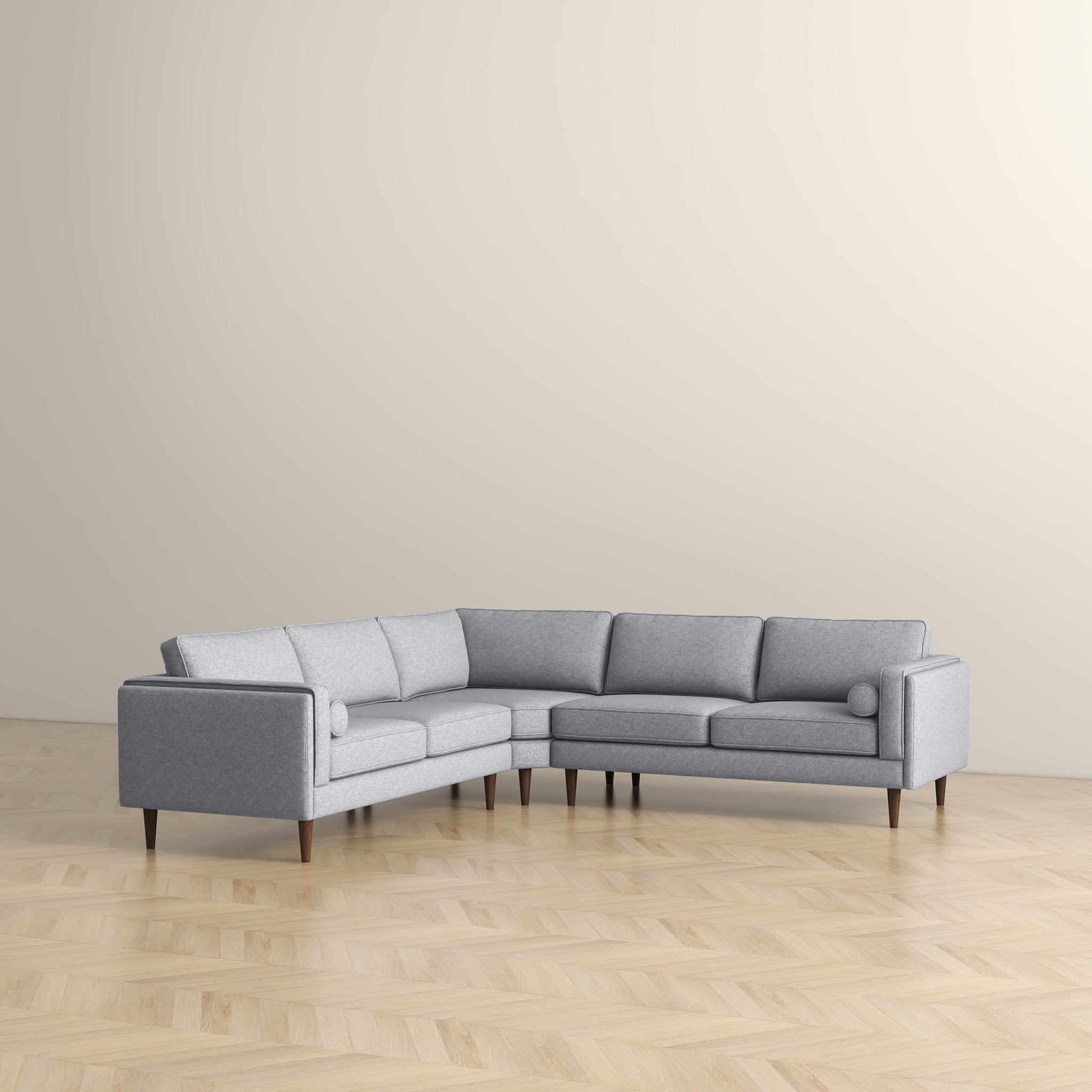 Amber Light Grey Corner Sectional Sofa