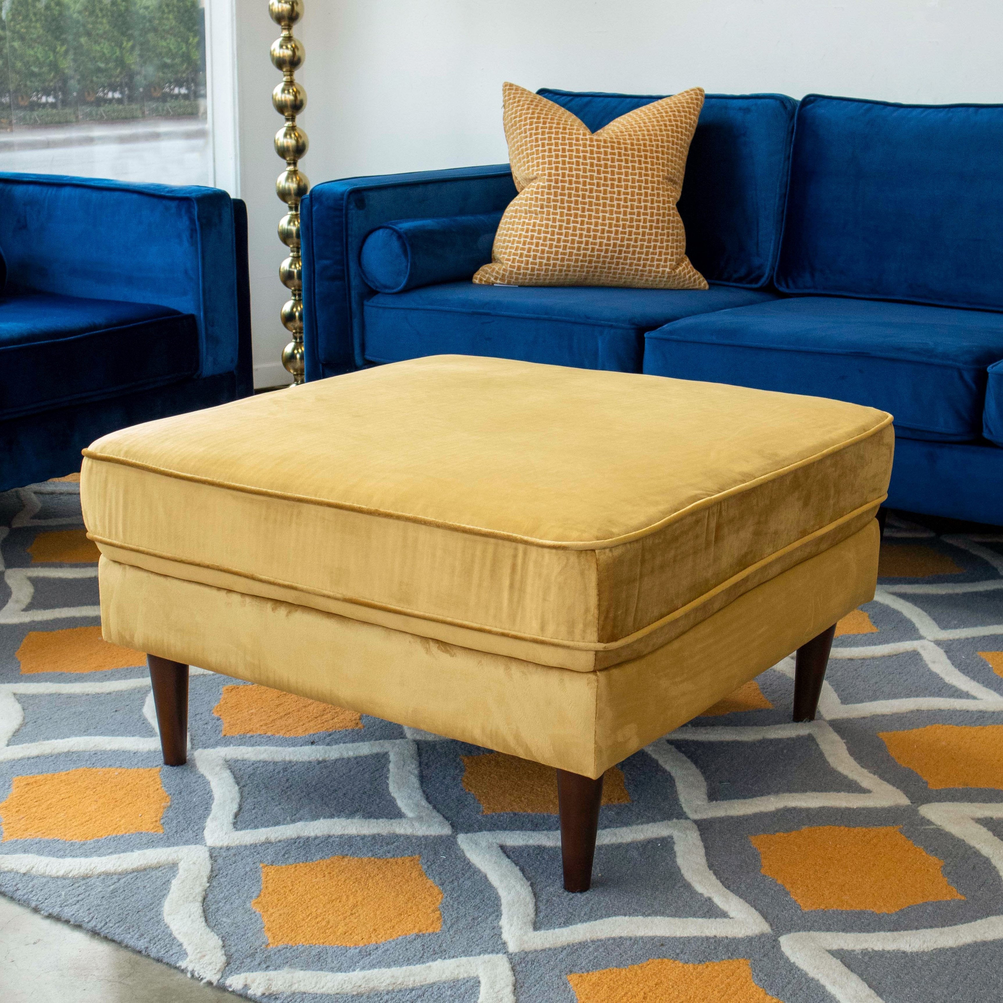 Amber  Square Upholstered Ottoman