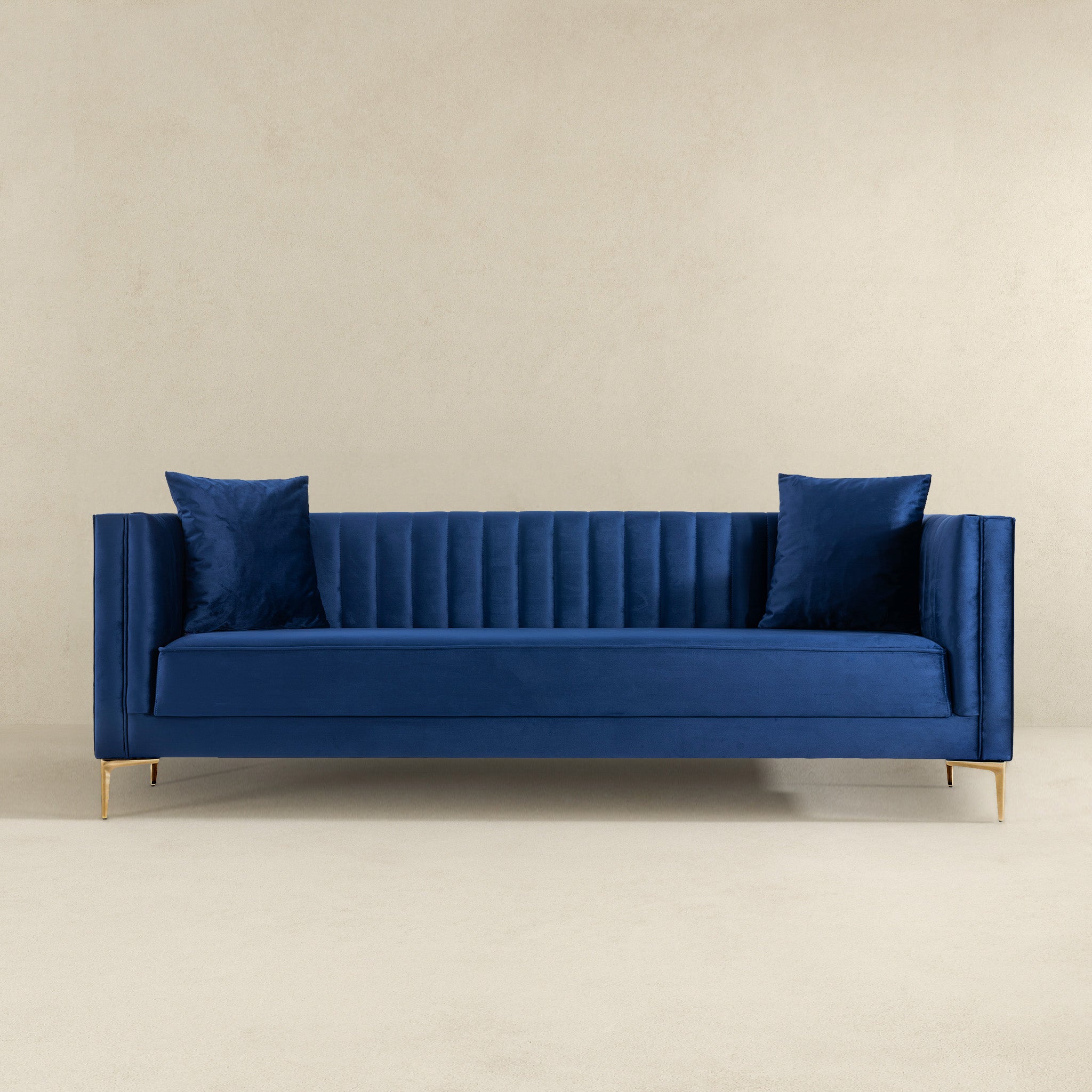 Angelina Sofa 91" (Dark Blue Velvet)