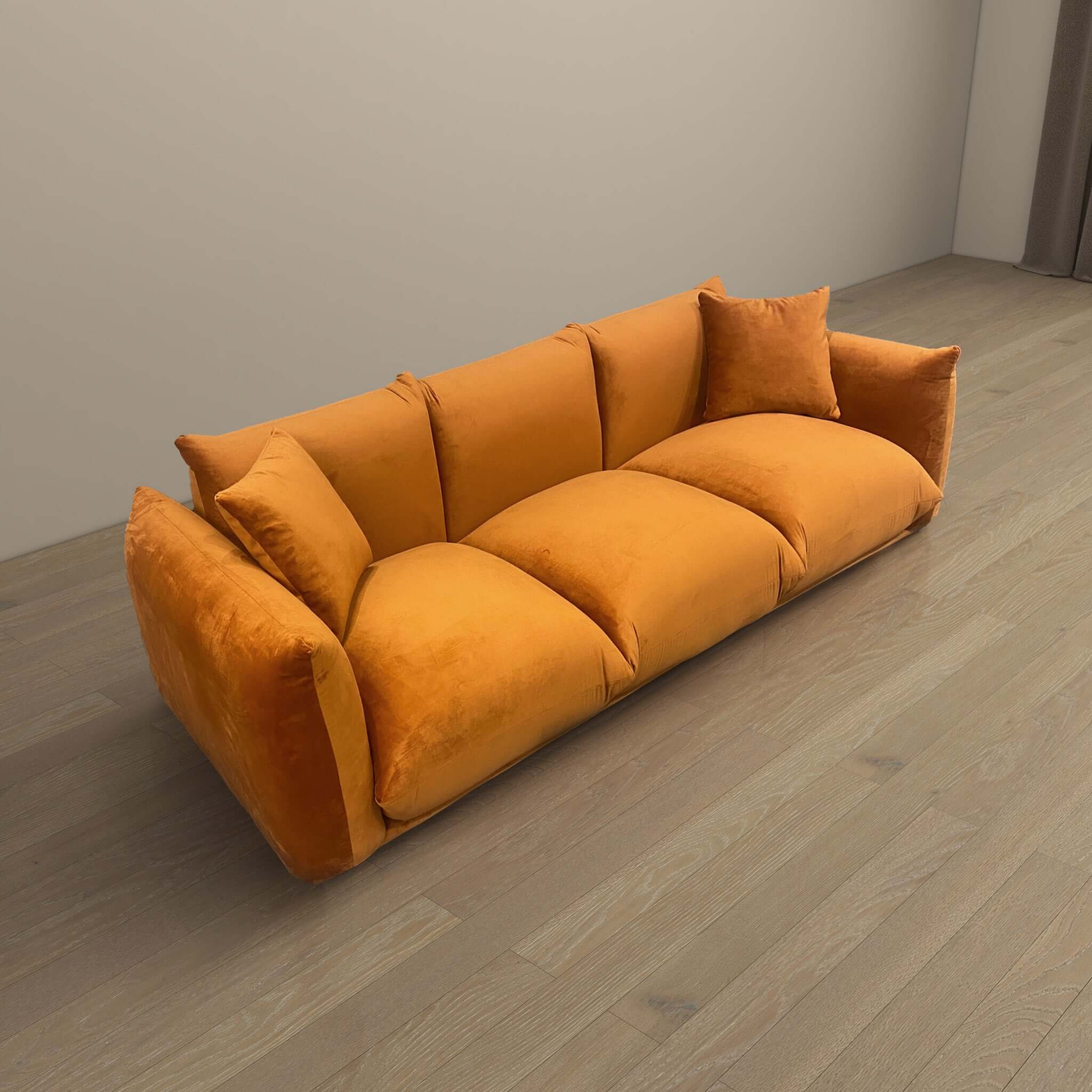 Arlo Burnt Orange Velvet Sofa