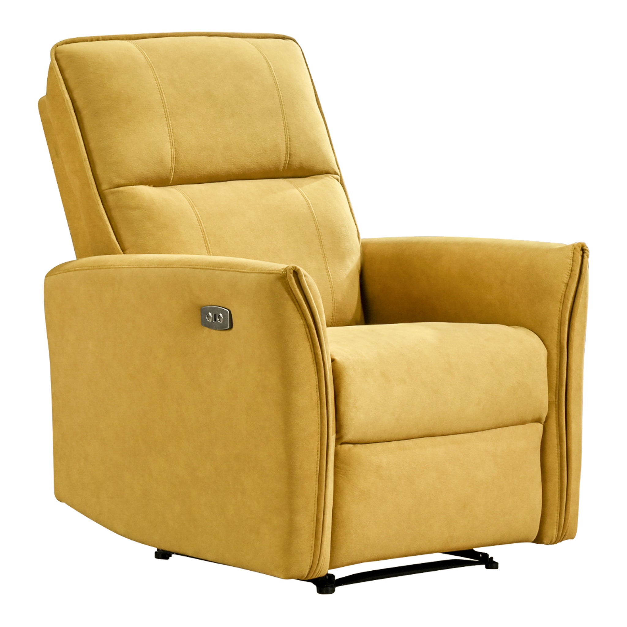 Asheville Dark Yellow Suede Recliner Chair