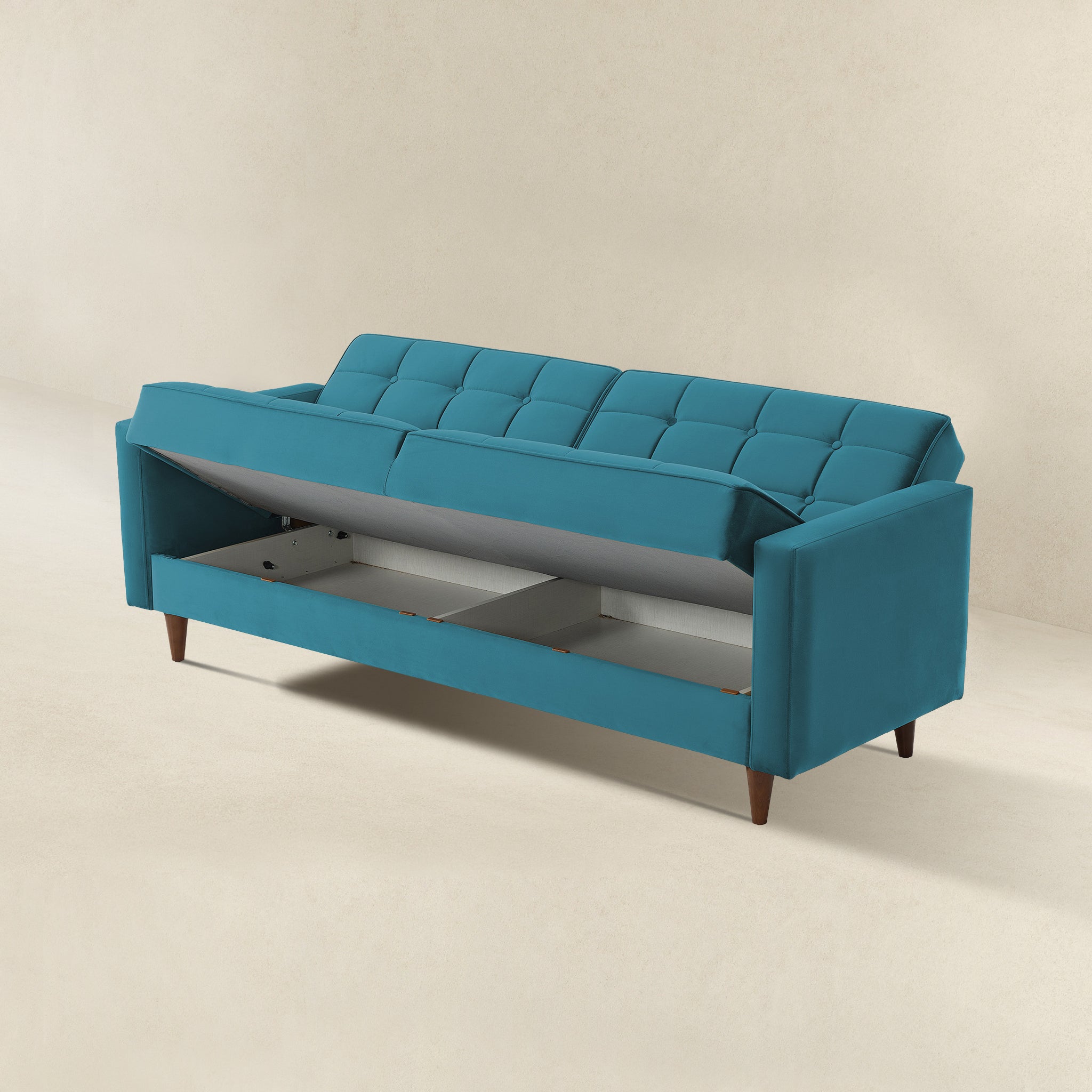 Benara Teal Velvet Sleeper Sofa