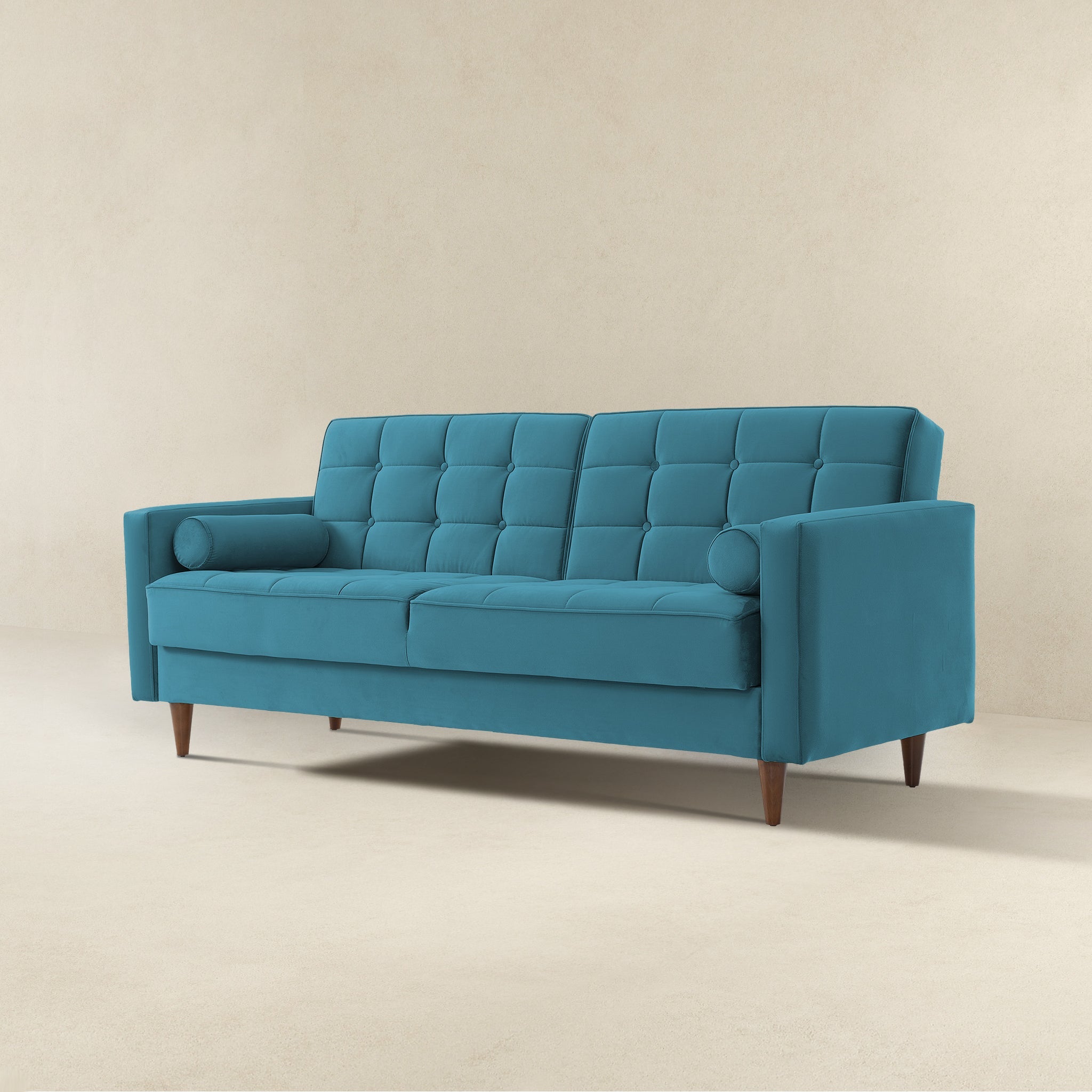 Benara Teal Velvet Sleeper Sofa