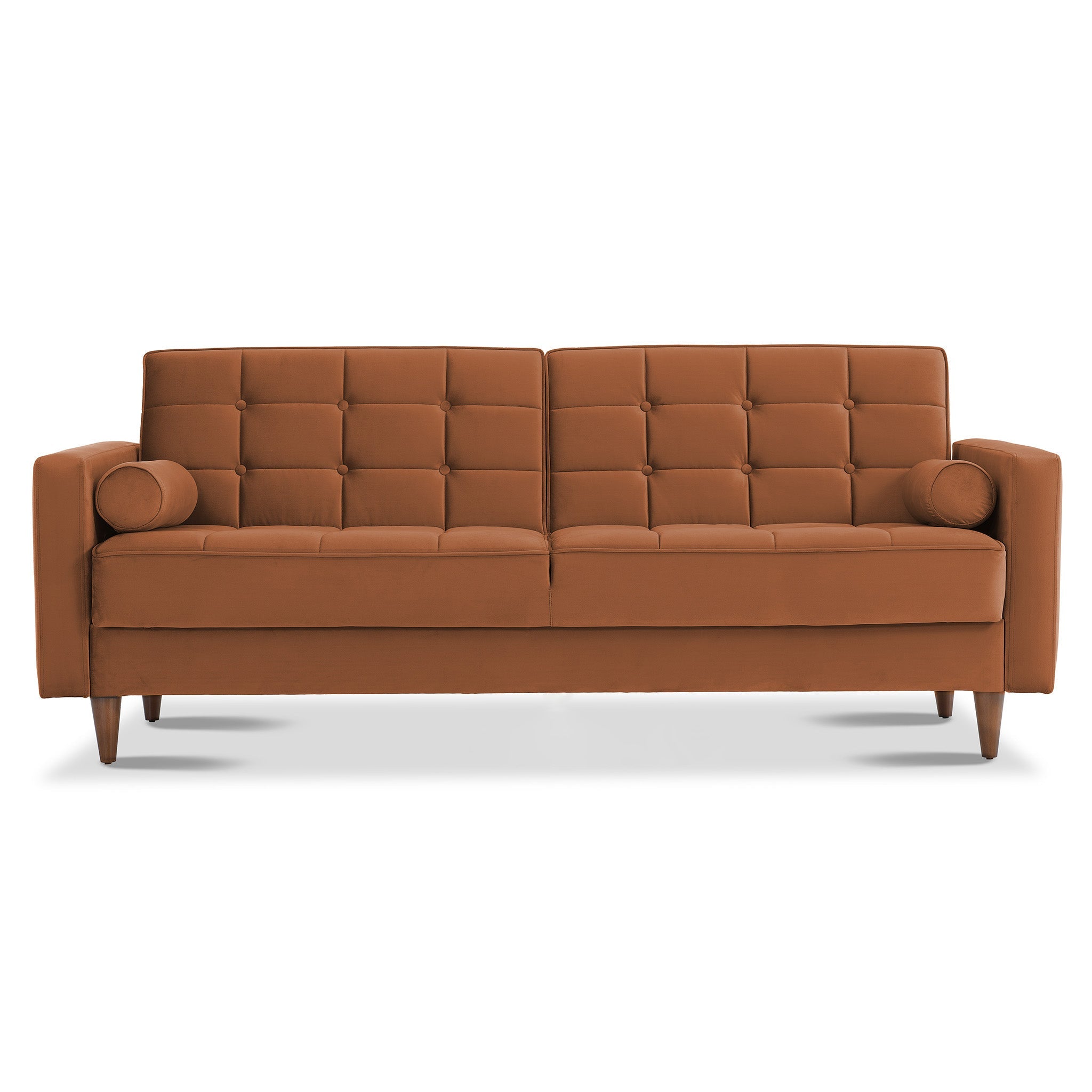 Benara Burnt Orange Velvet Sleeper Sofa