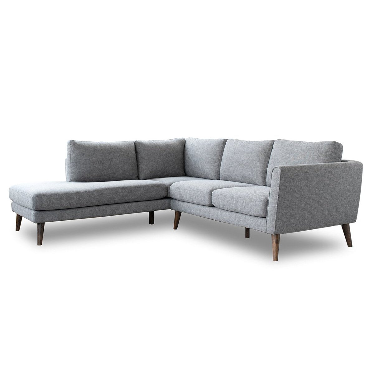 Benson Grey Fabric Sectional Sofa Left Facing Chaise