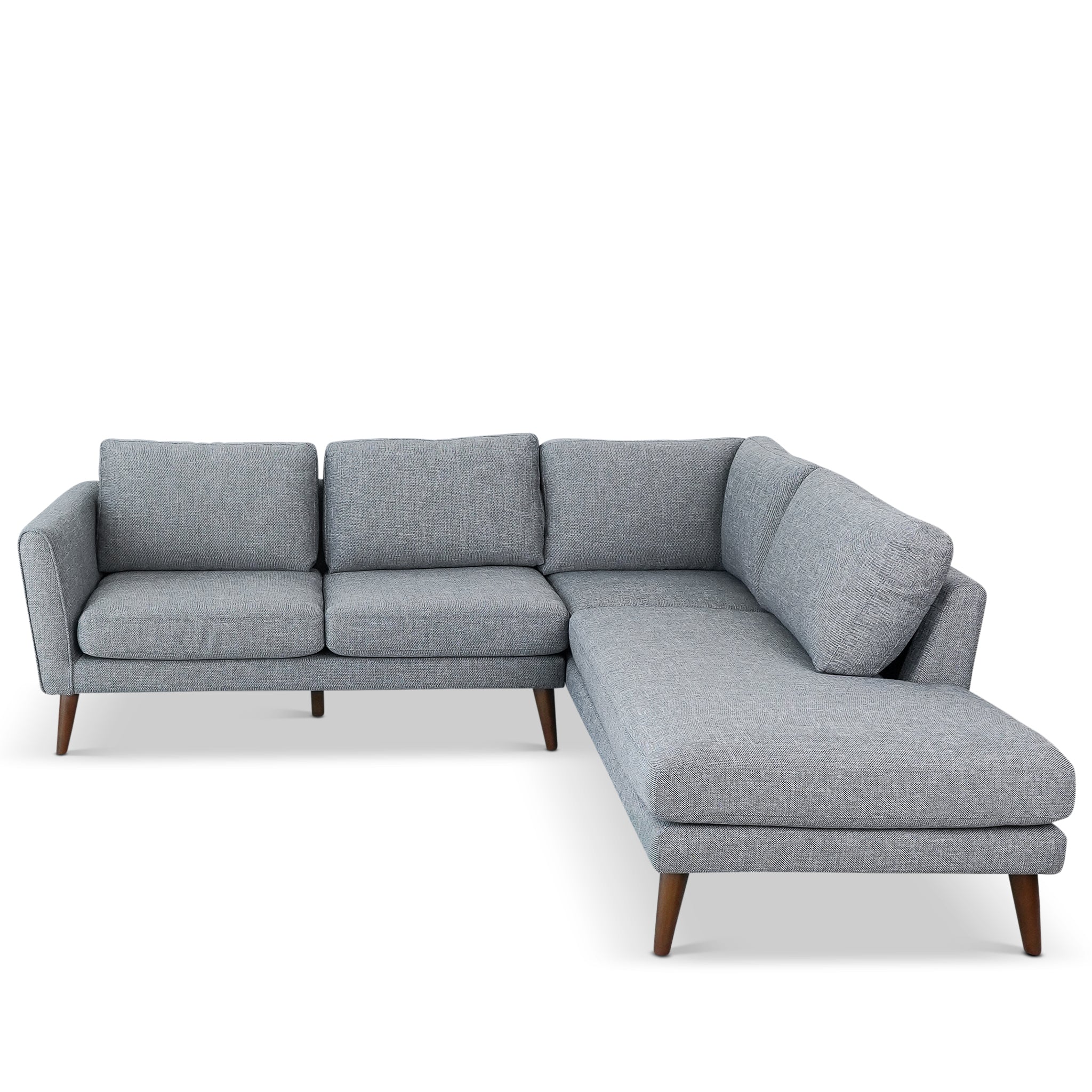 Benson Grey Fabric Sectional Sofa Right Facing Chaise