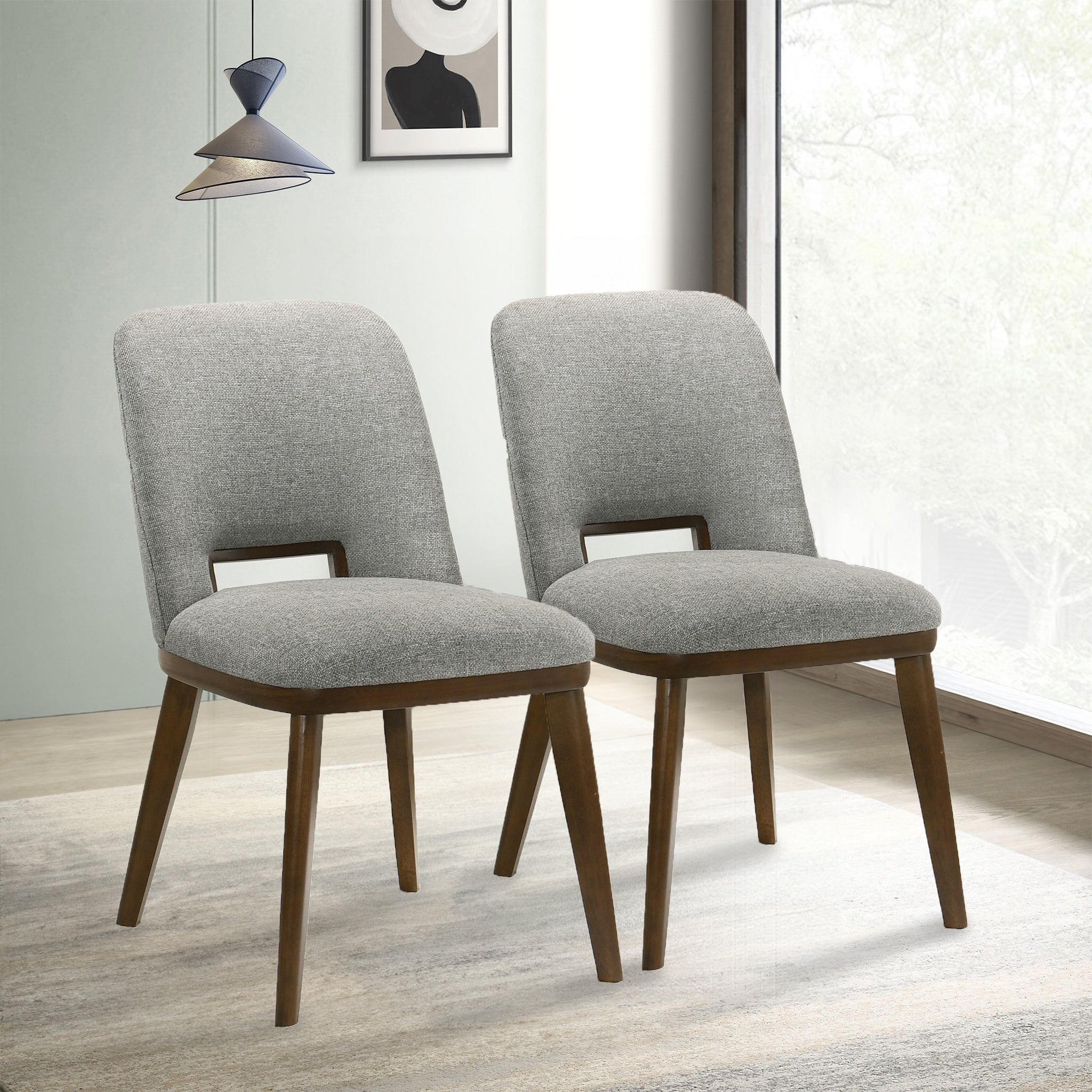 Blake Light Grey Fabric Dining Chair (Set Of 2)