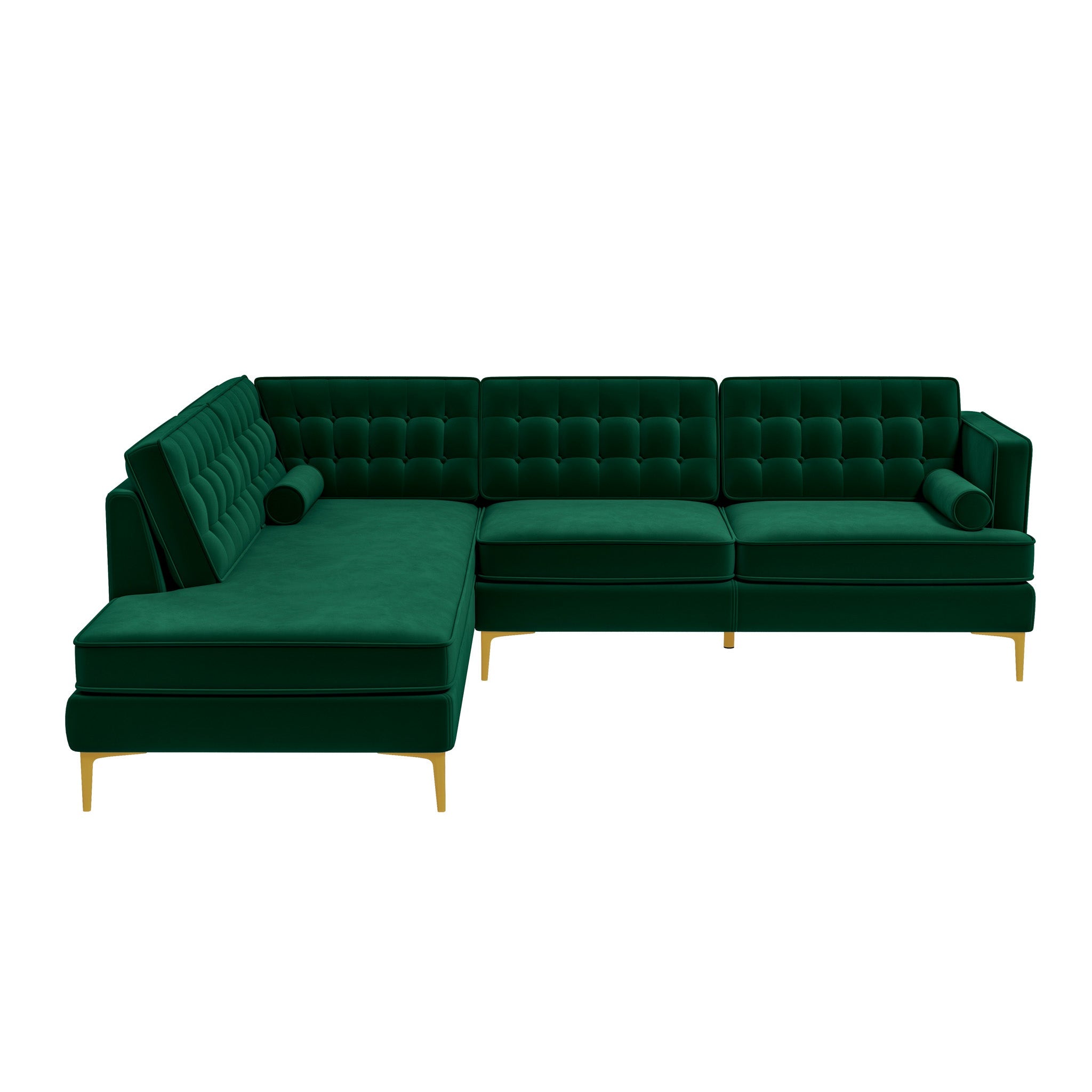 Brooke Green  Sectional Sofa Left Facing