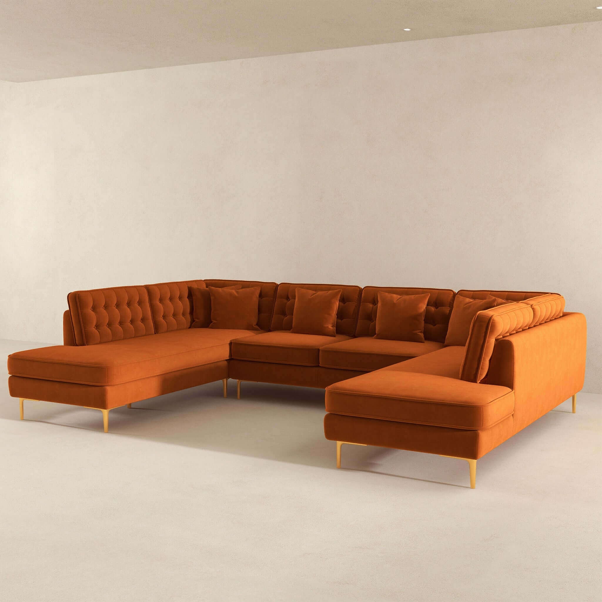 Brooke Velvet U Shape Corner Sofa