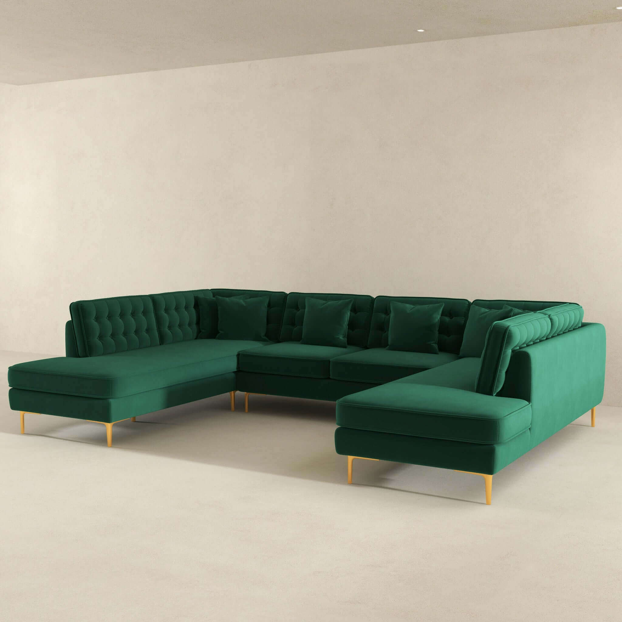 Brooke Velvet U Shape Corner Sofa