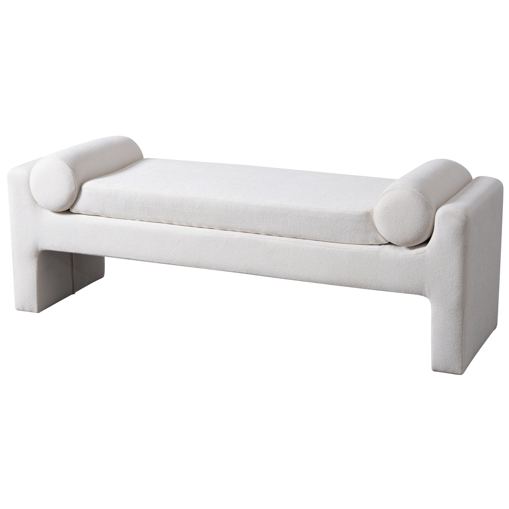 Camden Bench in White Boucle