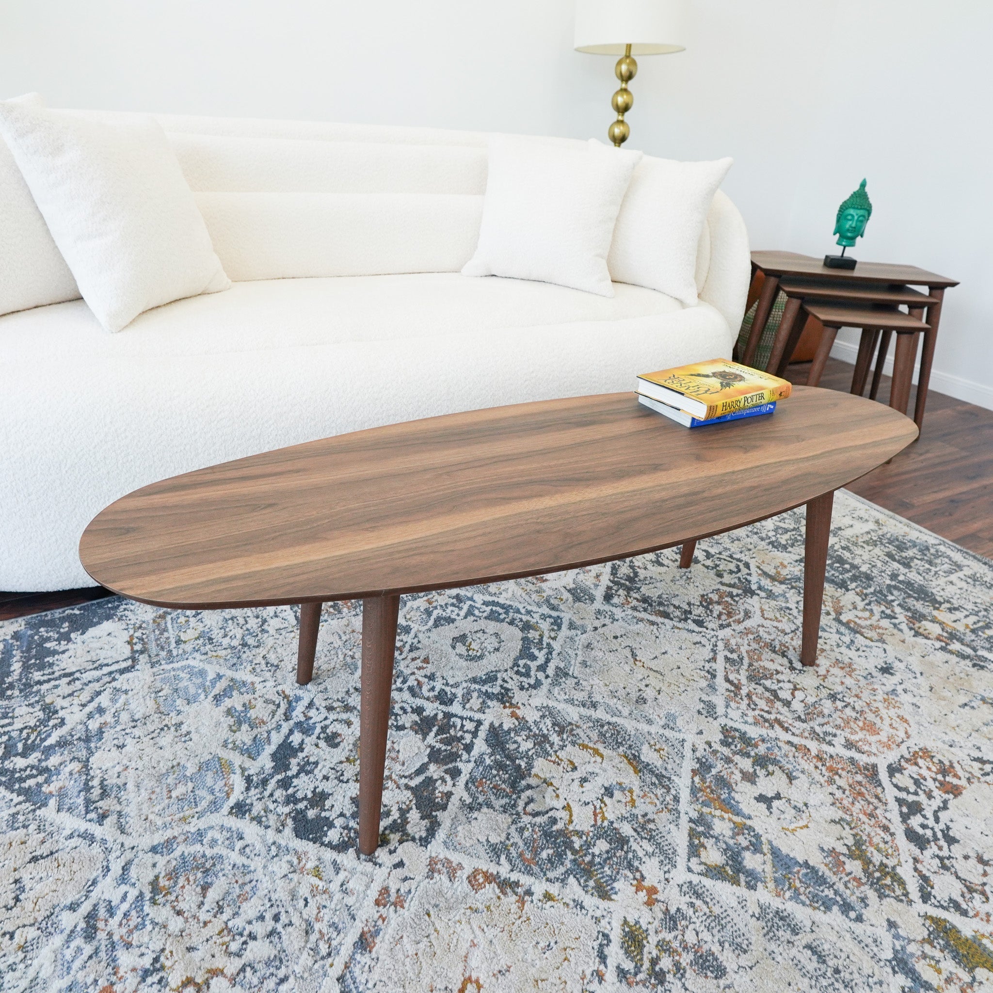 Carsen Walnut Oval Center Table