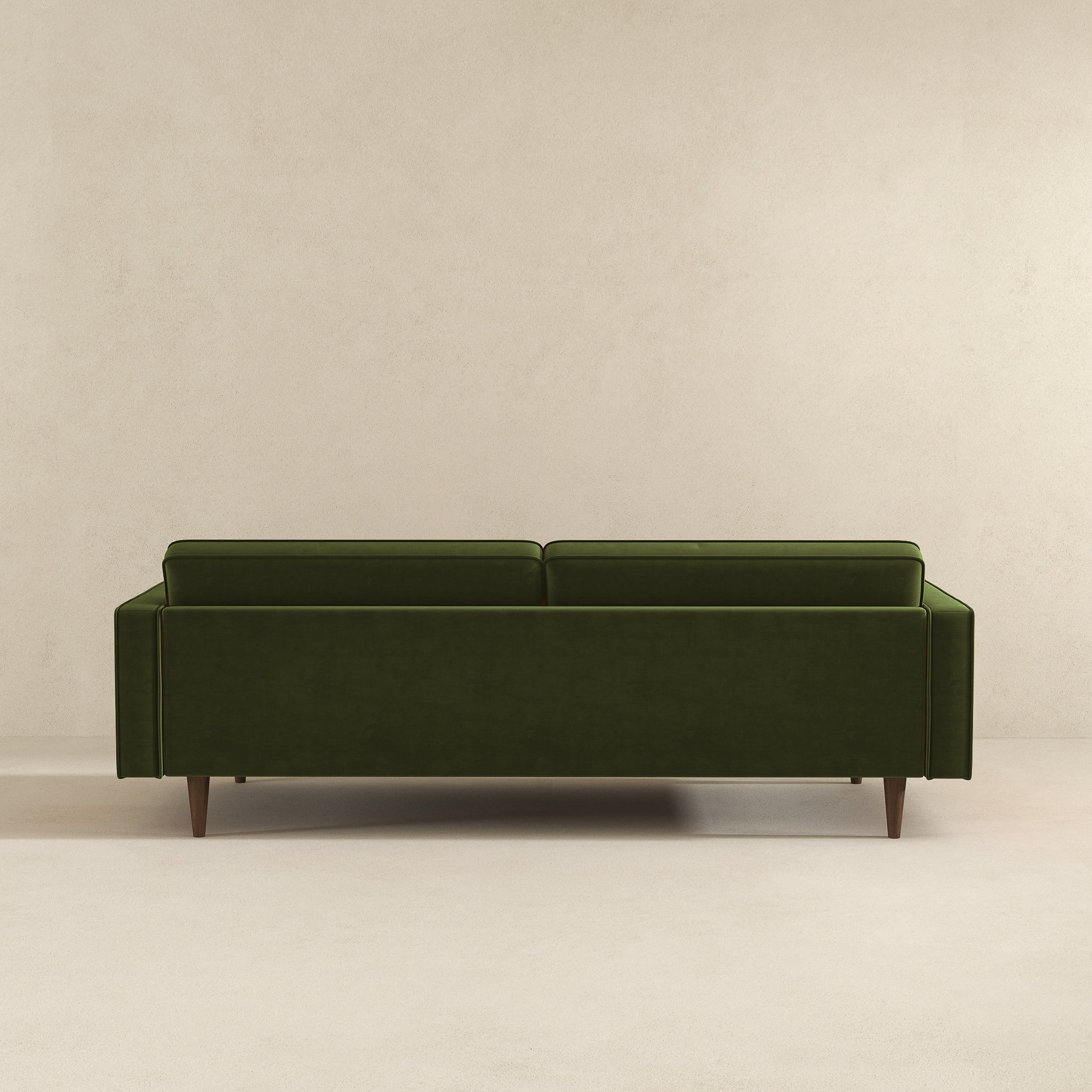 Casey Mid Century Modern Olive Green Velvet Sofa