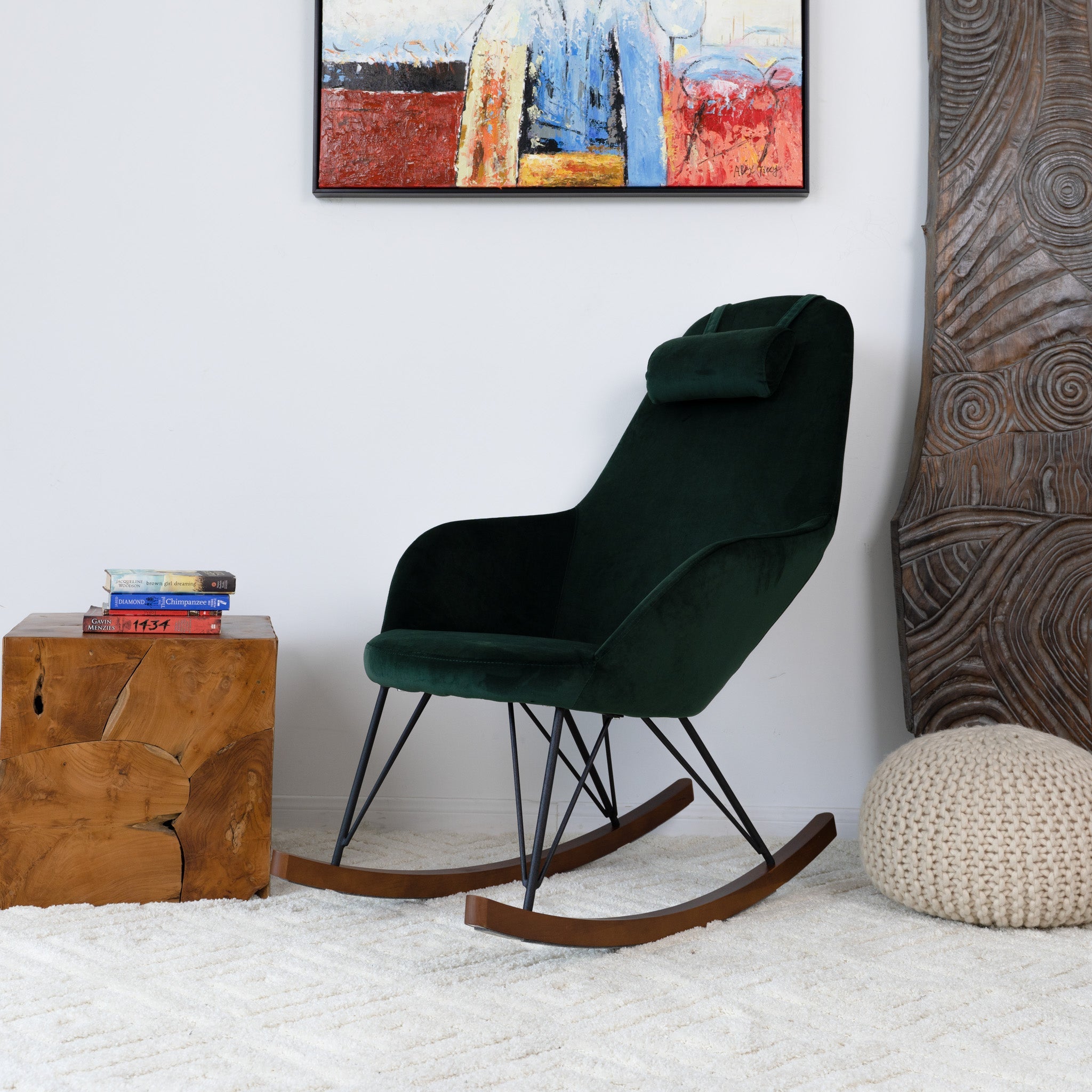 Chloe Mid Century Modern Rocker Livingroom And Bedroom Chair