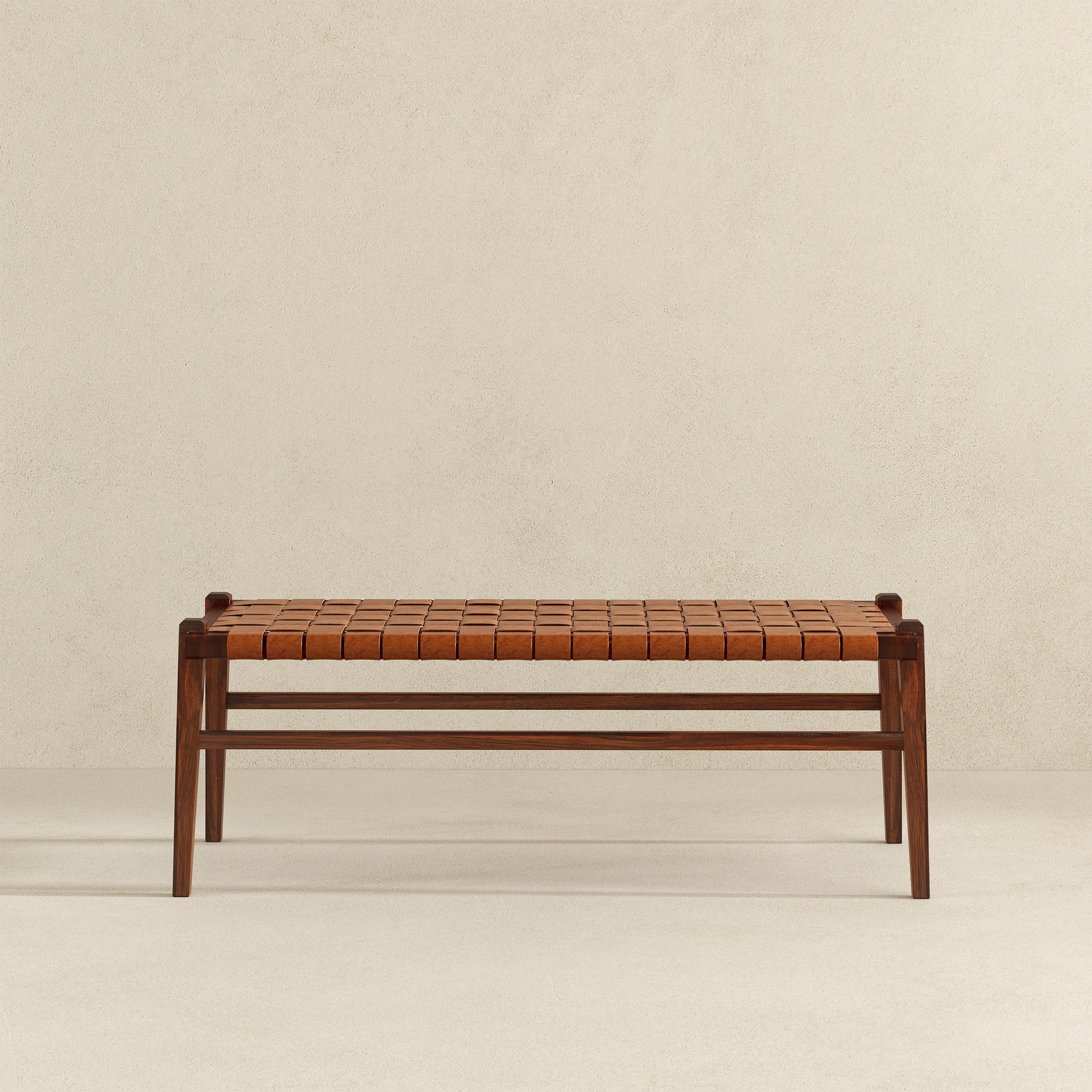 Cody Tan Leather Bench