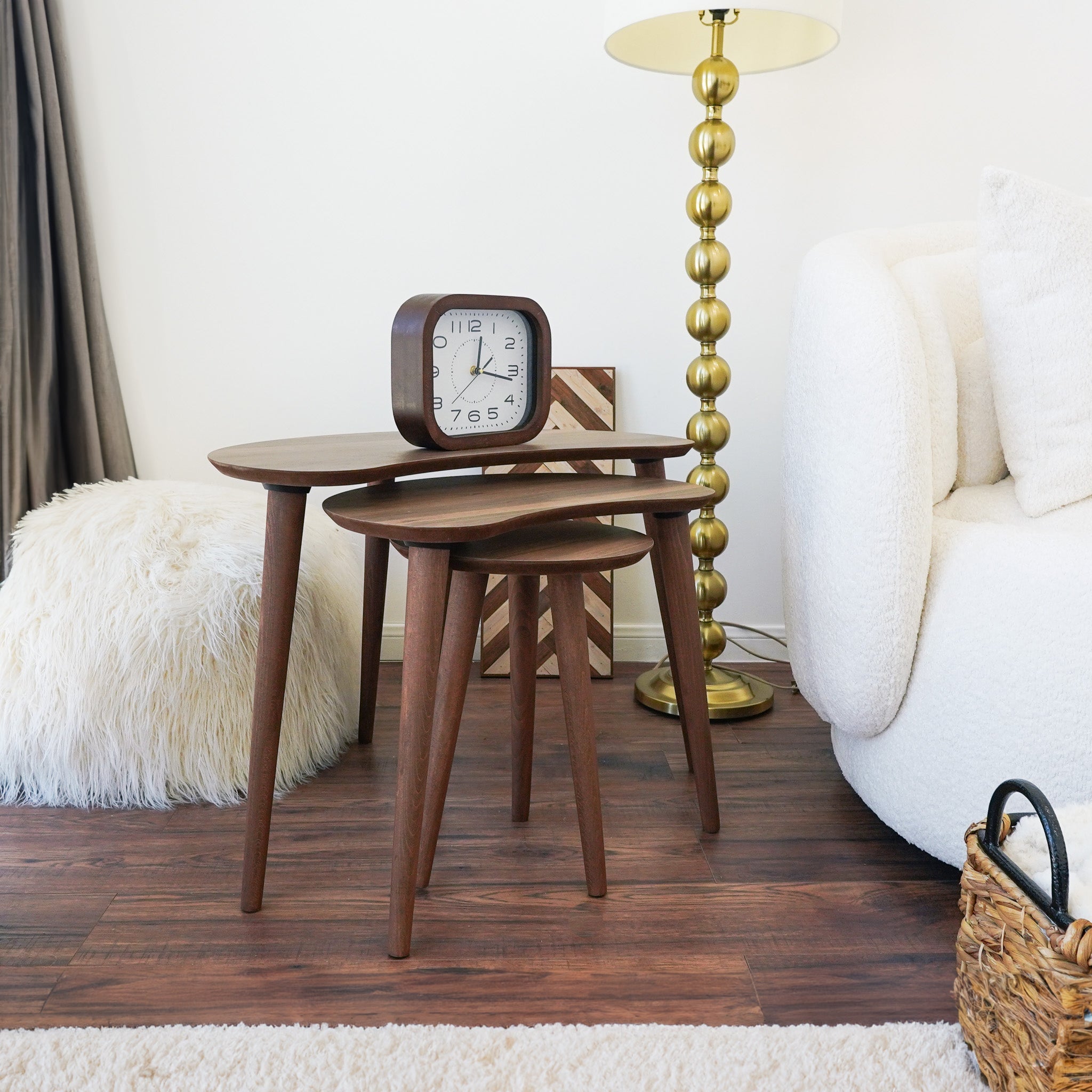 Dainty Walnut Nesting Table