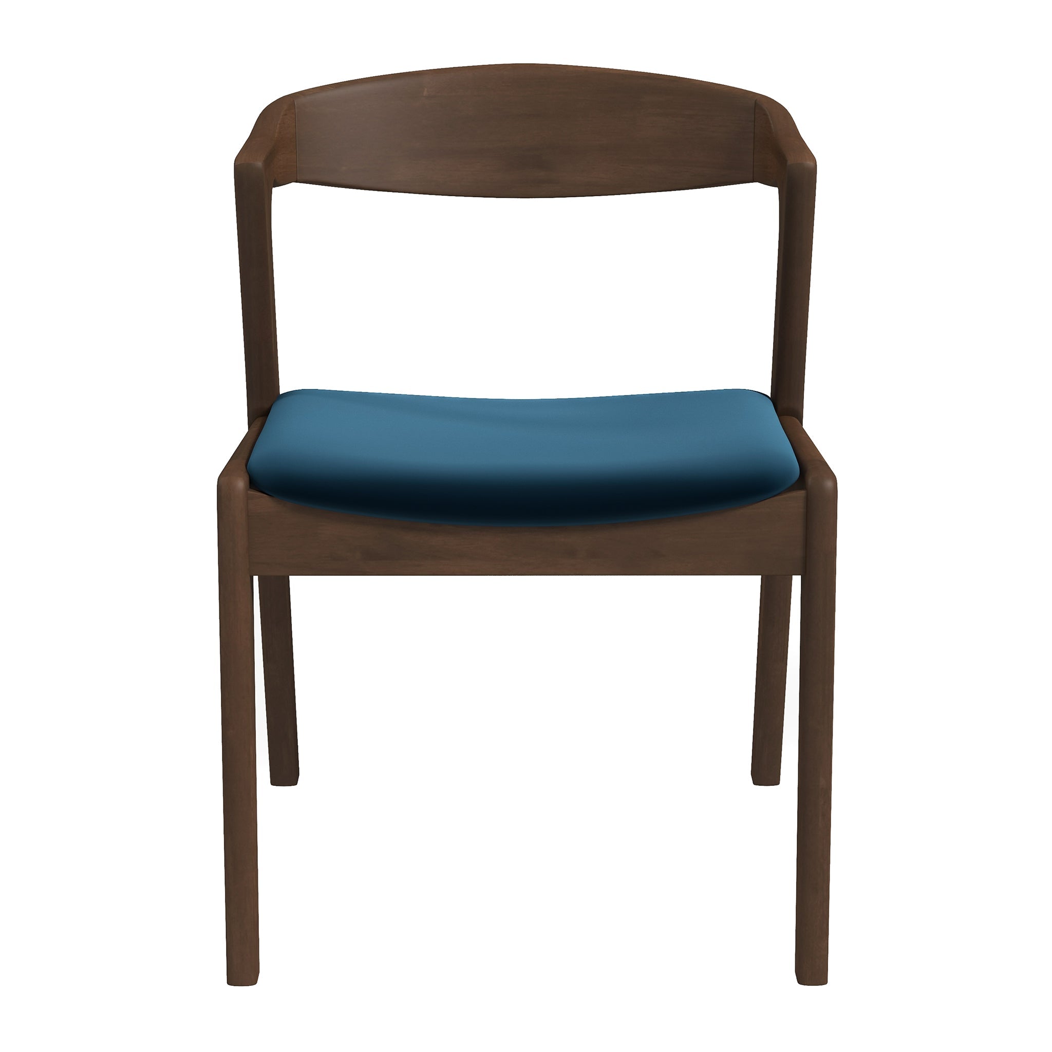 Dakota  Solid Wood Blue Velvet Dining Chair (Set Of 2)