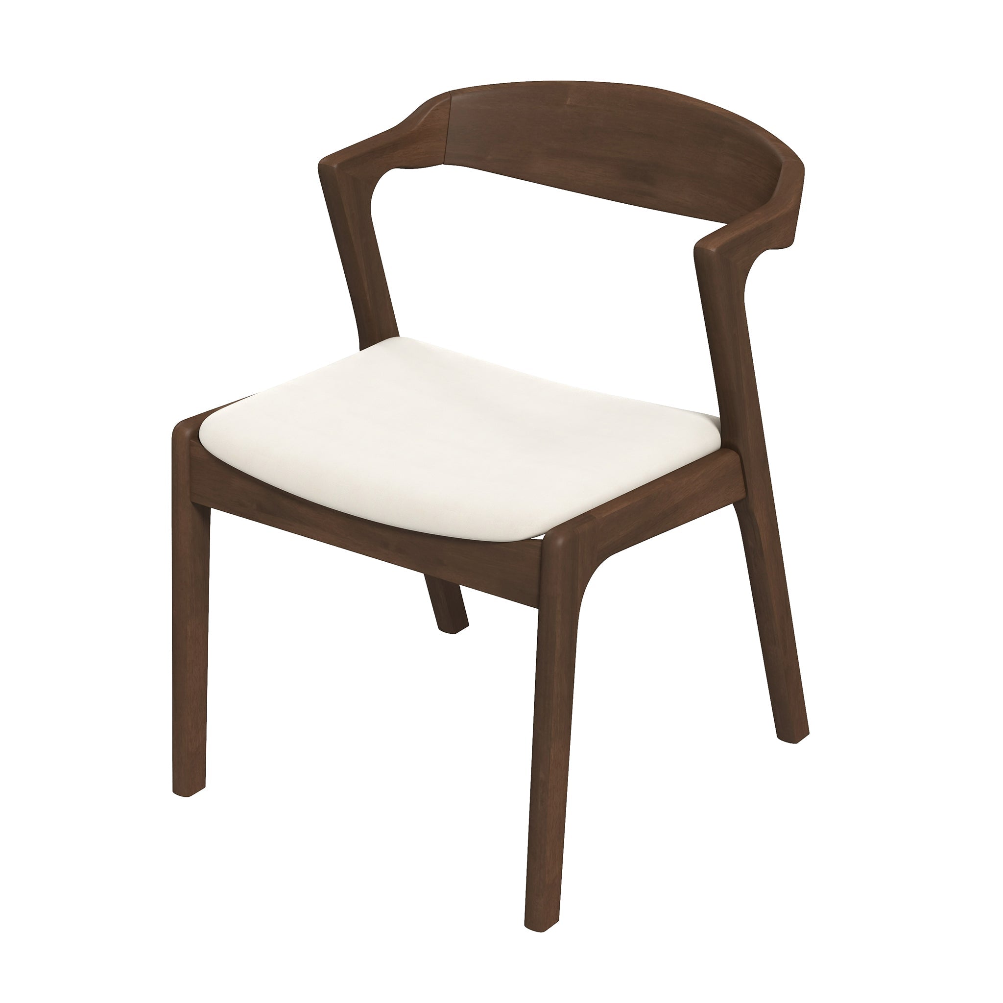 Dakota  Solid Wood Cream Velvet Dining Chair (Set Of 2)