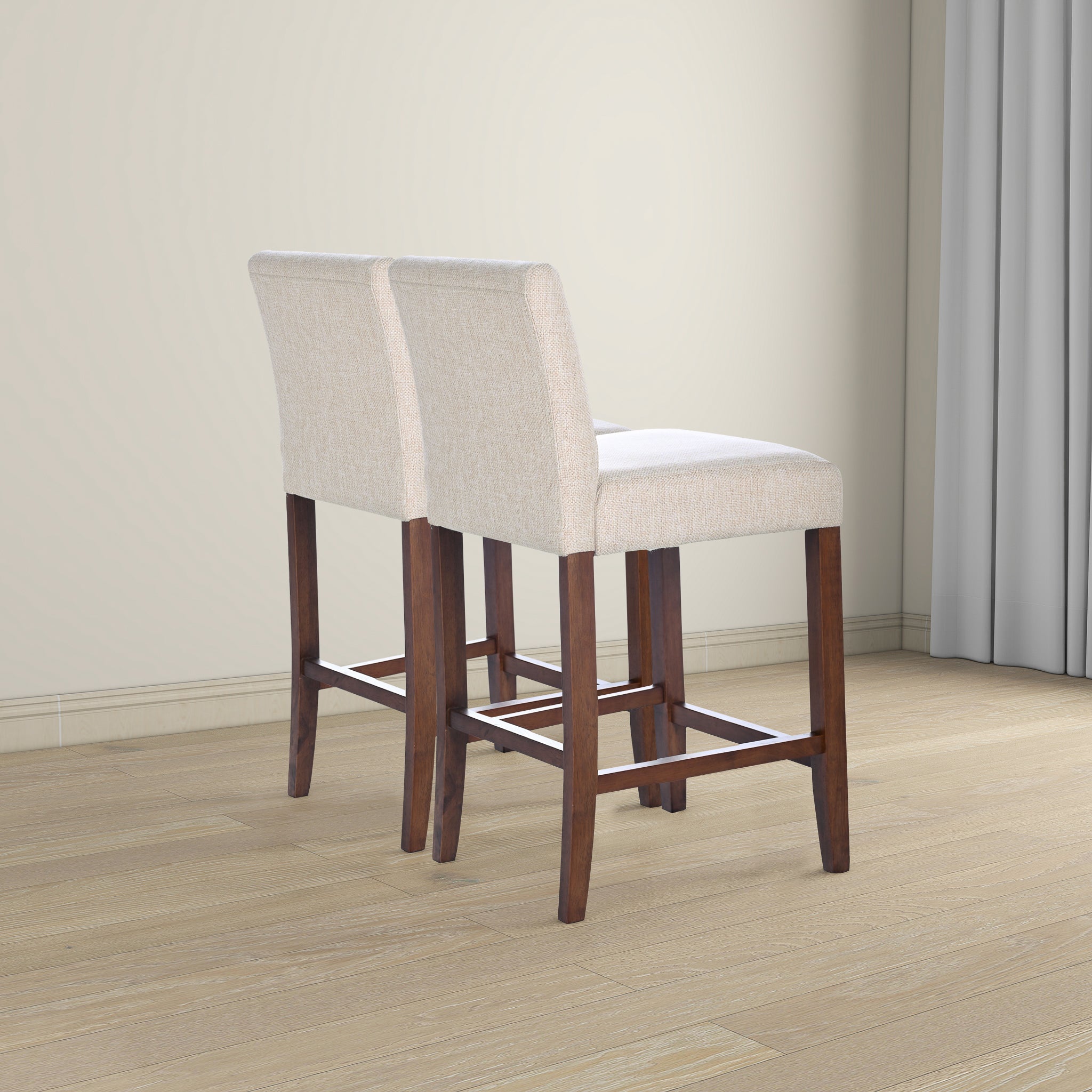 Dorian Beige Fabric Counter Chair (Set of 2)