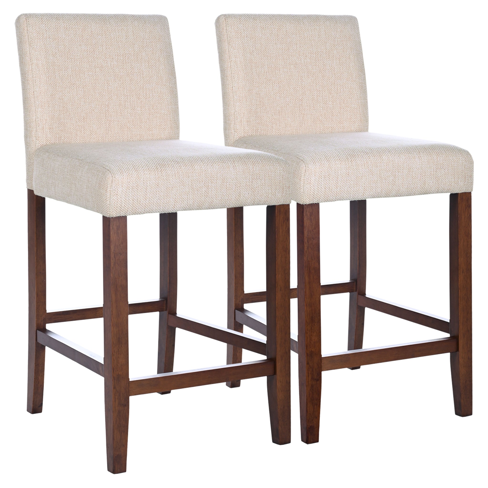 Dorian Beige Fabric Counter Chair (Set of 2)