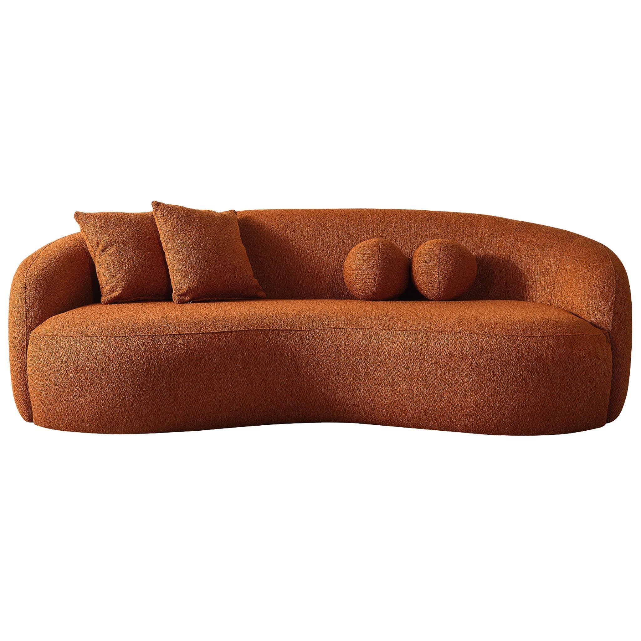 #Color_Orange Drake Japandi Style Curvy Boucle Sofa