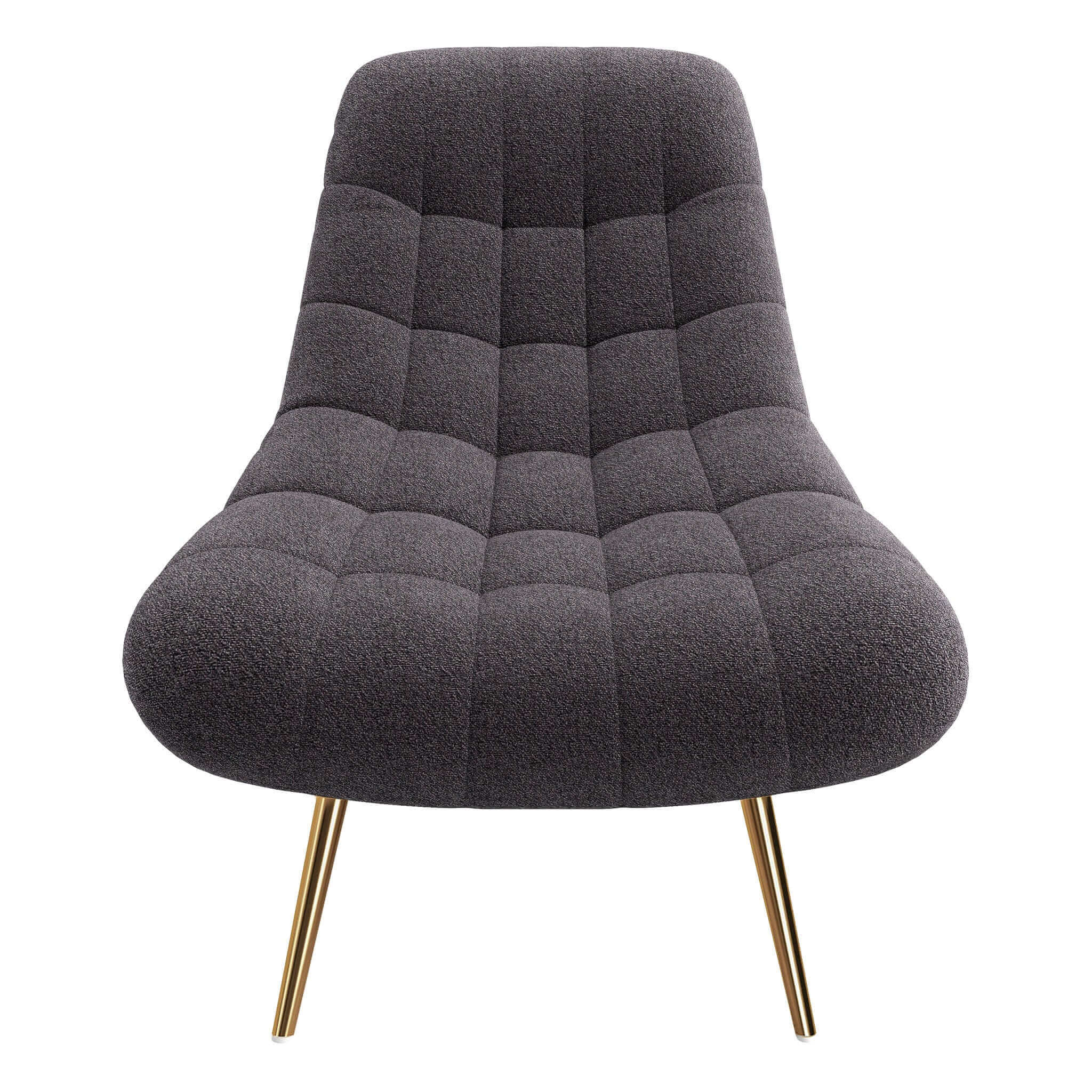 #Color_Grey Boucle Chair Aubrey in Grey front view without background