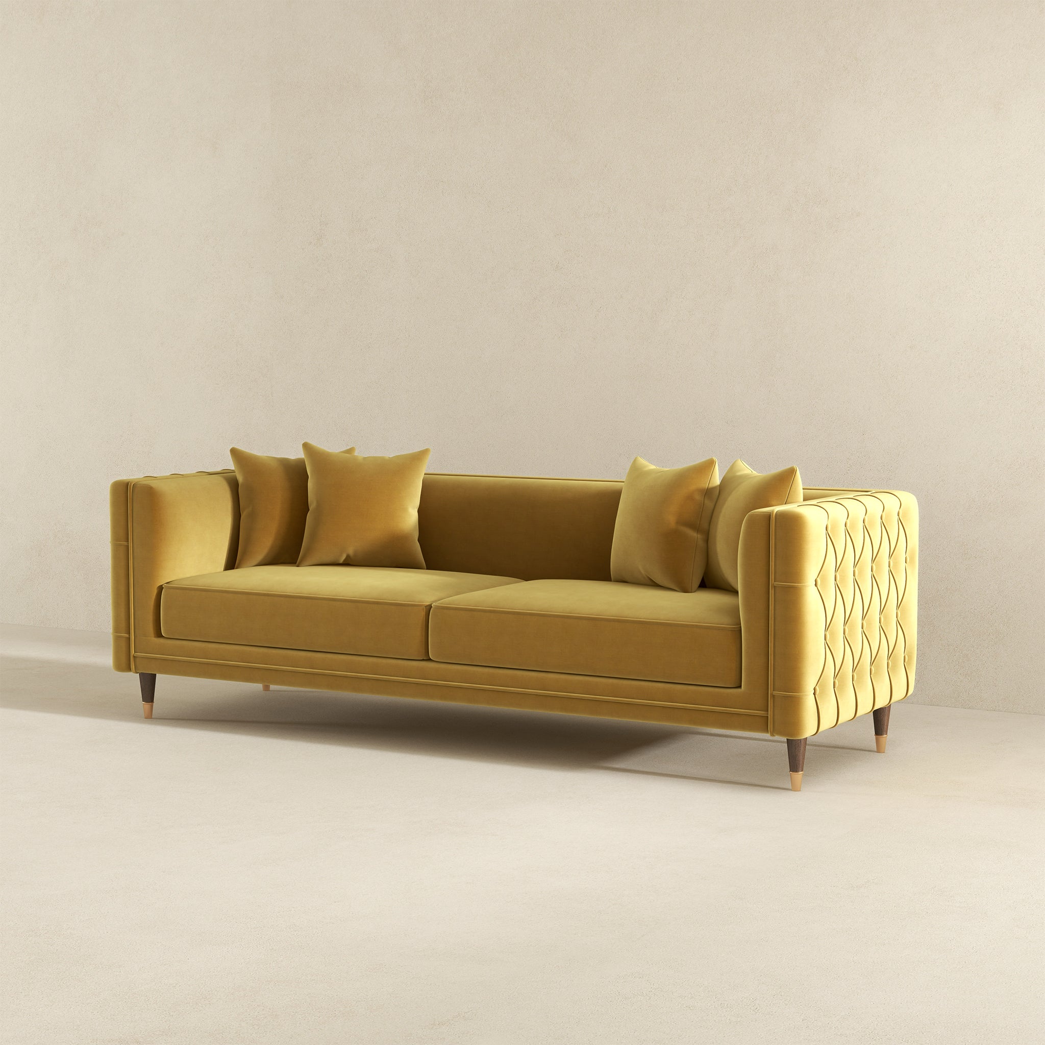 Edward Sofa (Mustard Velvet)