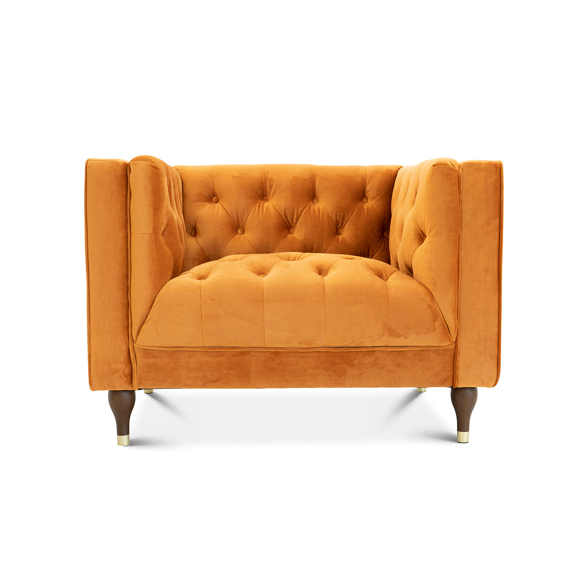 Evelyn Burnt Orange Velvet Lounge Chair