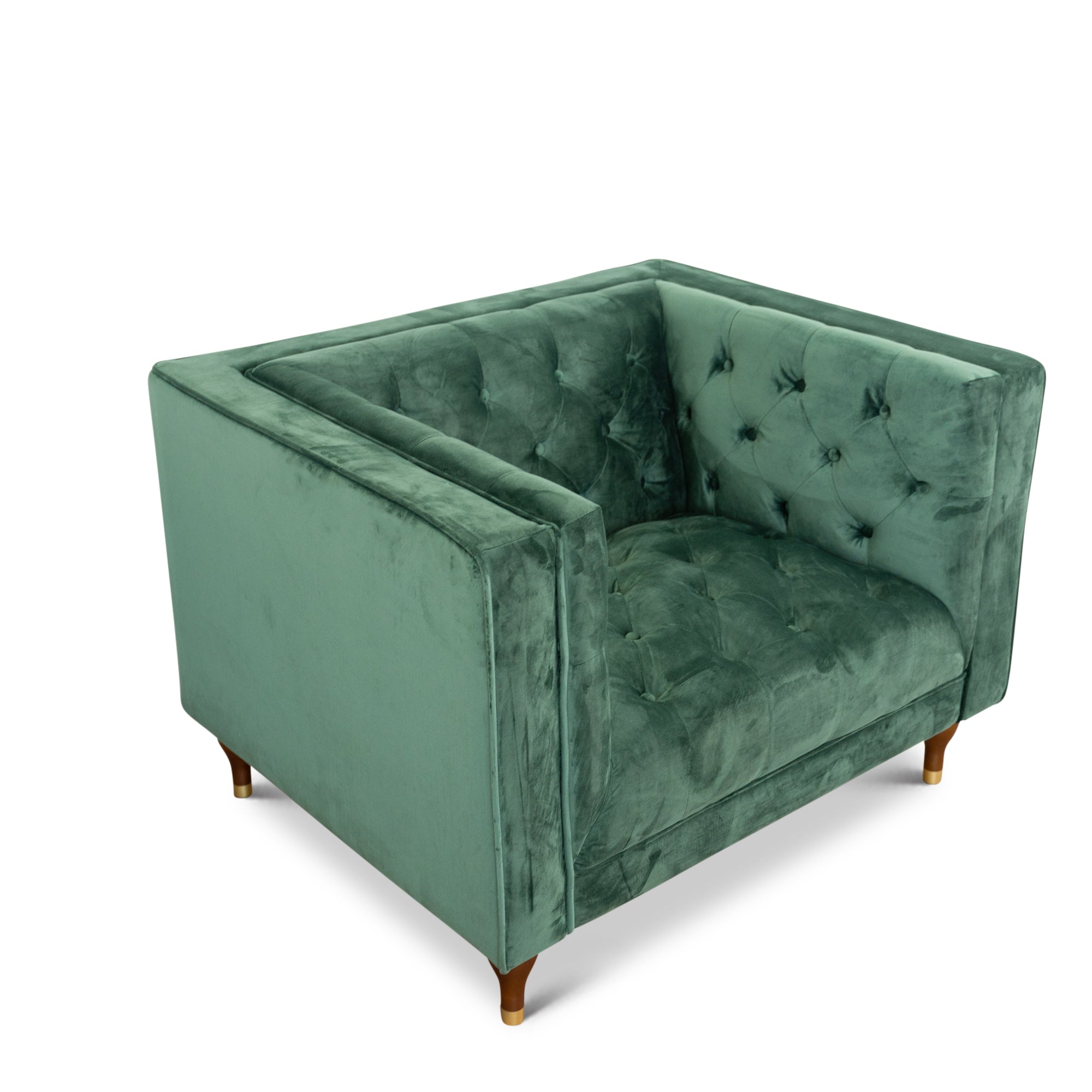 Evelyn Tufted Back Velvet Lounge Chair