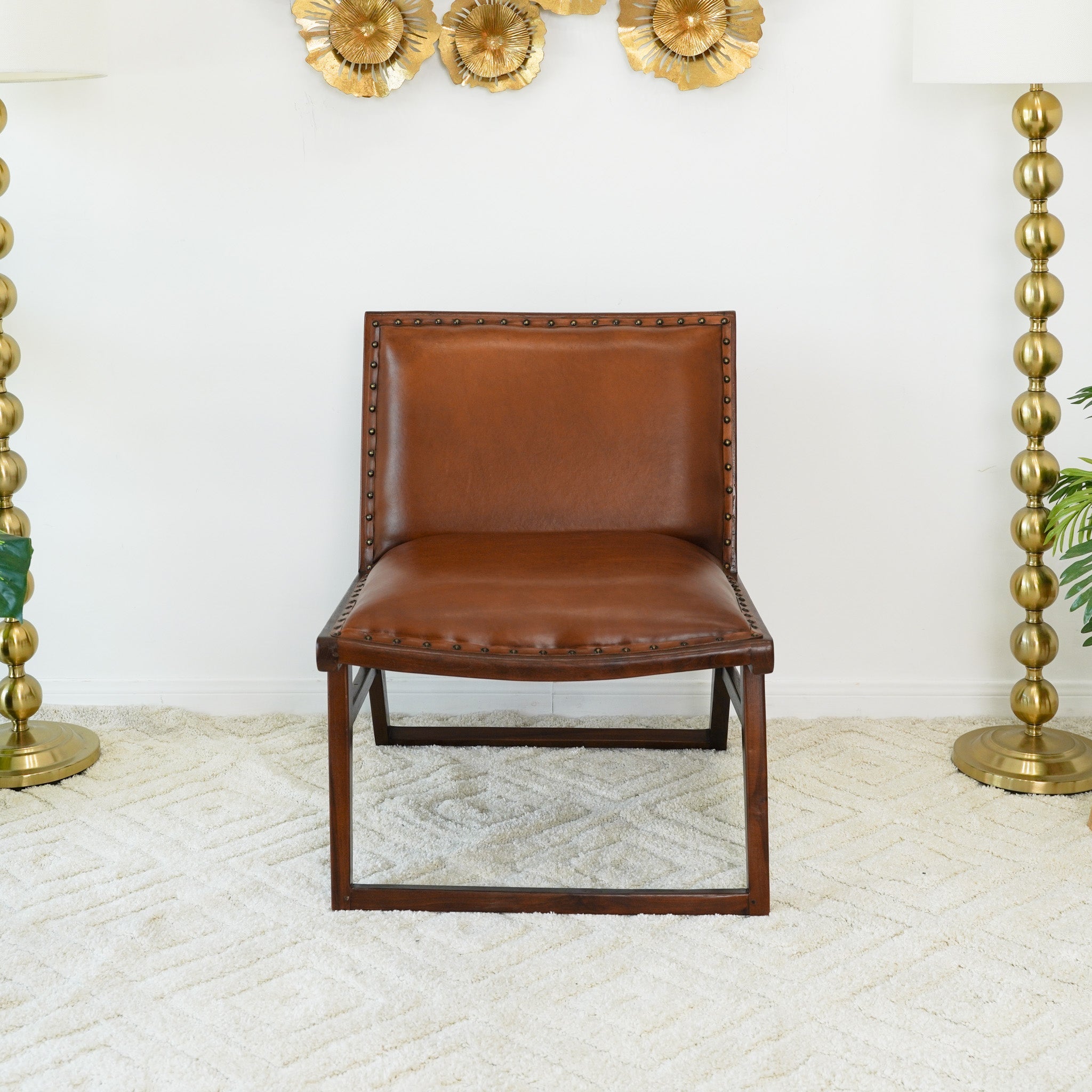 Everett Tan Leather Lounge Chair