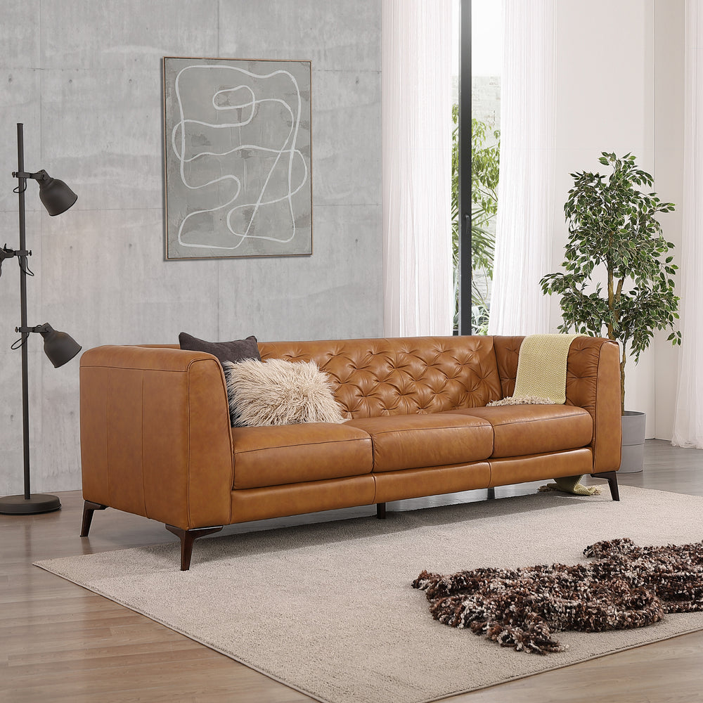 Beatnik Tan Leather Sofa