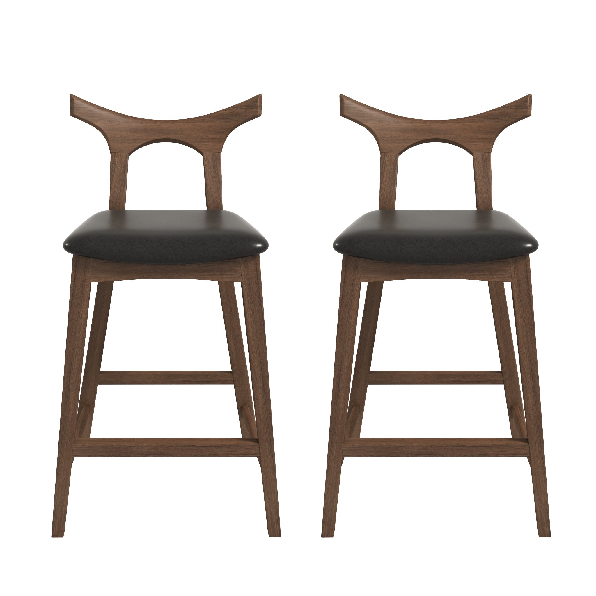 Hester Solid Wood Upholstered Square Bar Chair (Set Of 2)