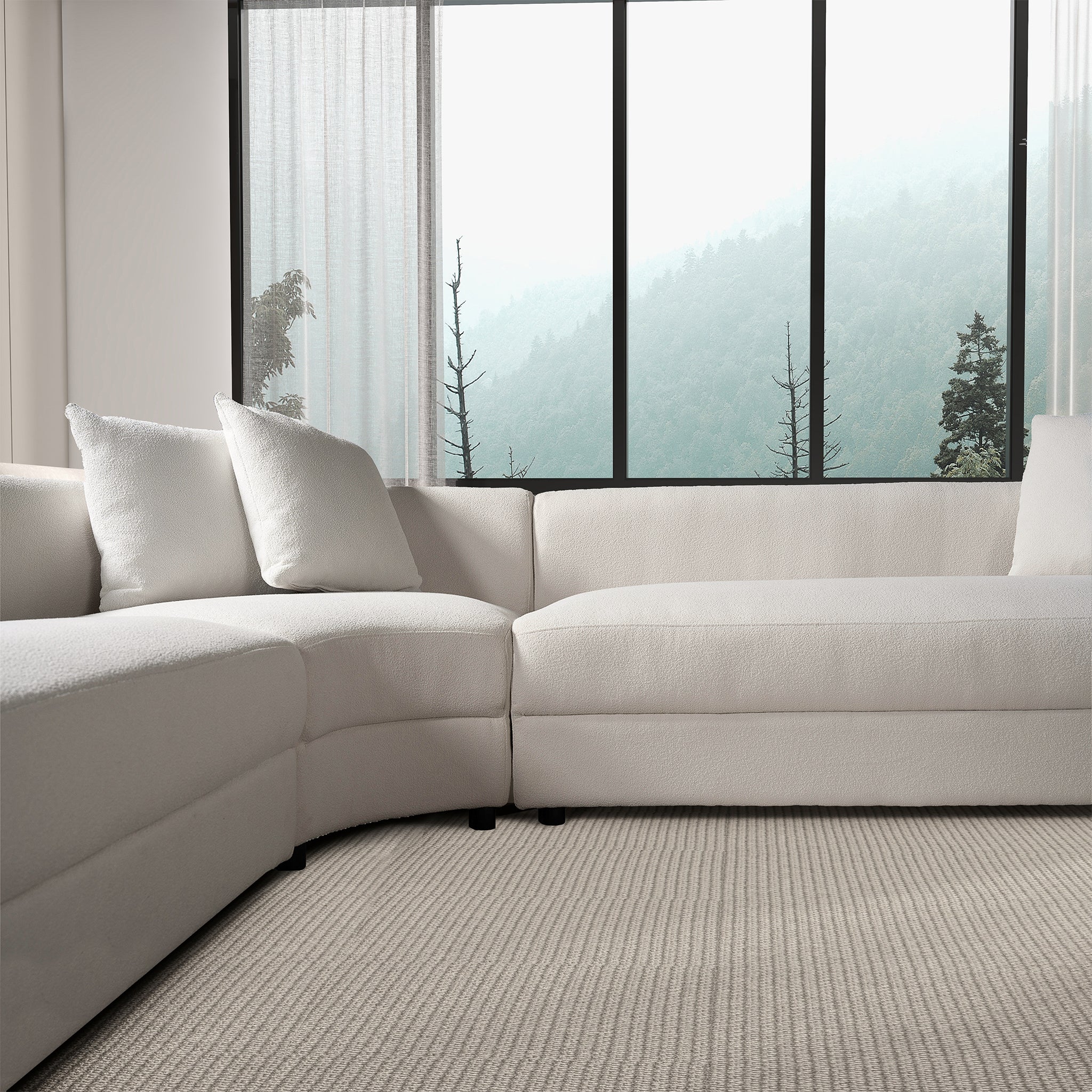 Highline Cream Boucle Corner Sofa